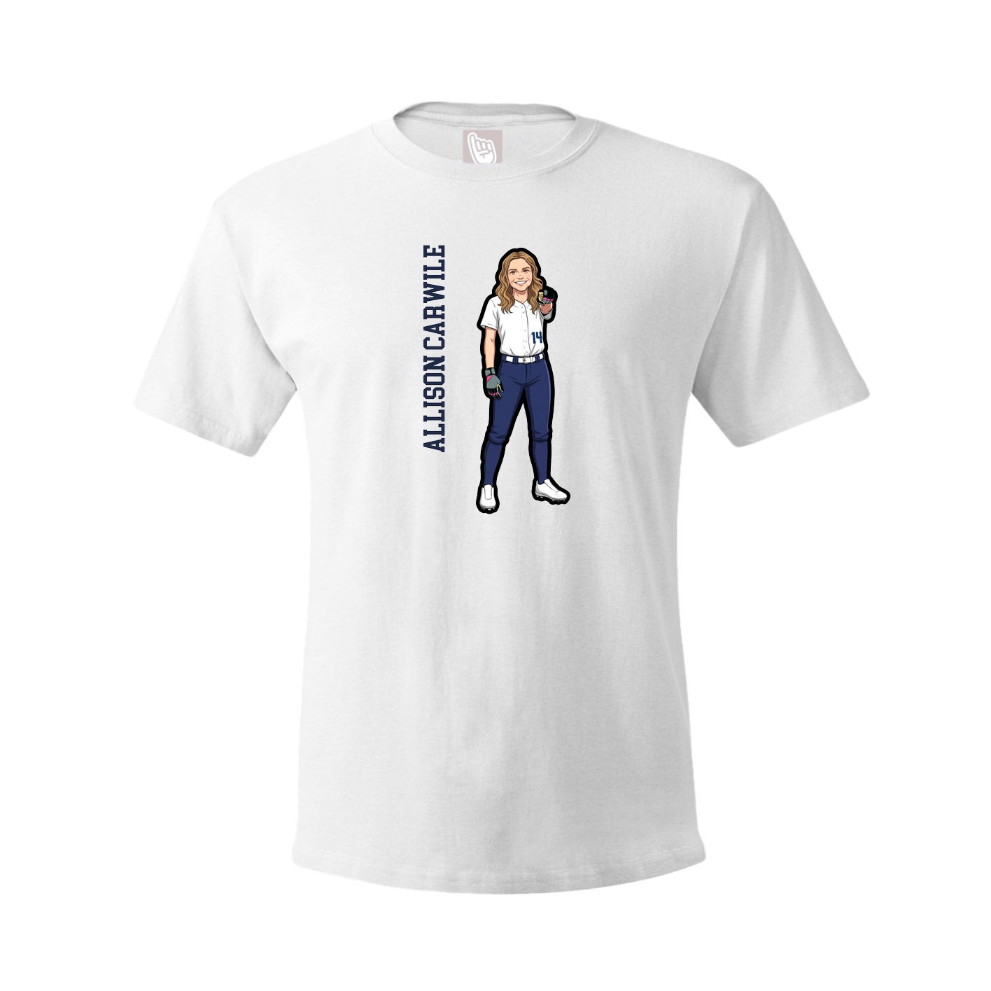 Youth Tee — Name Vertical in White