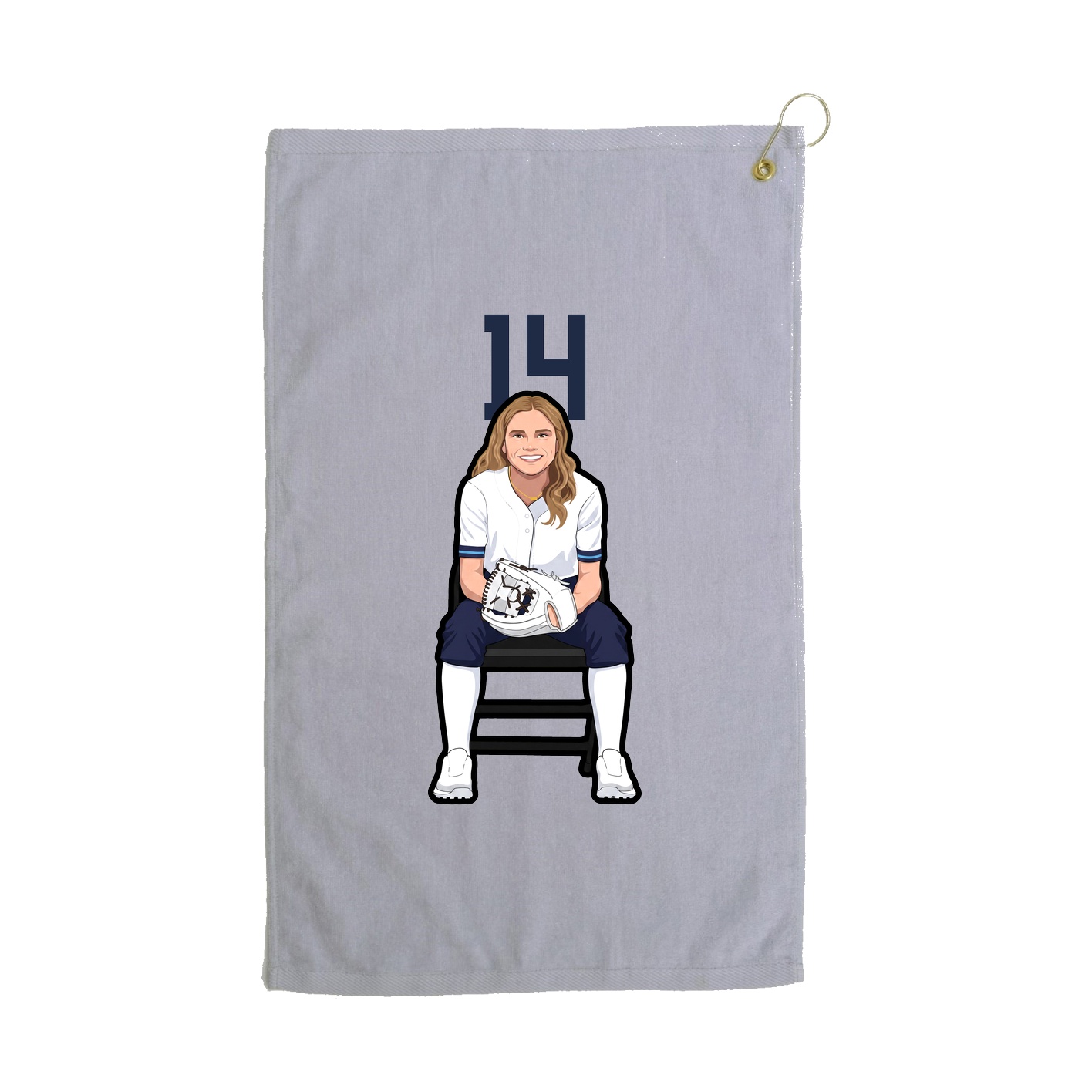Golf Towel — Number Top in Grey