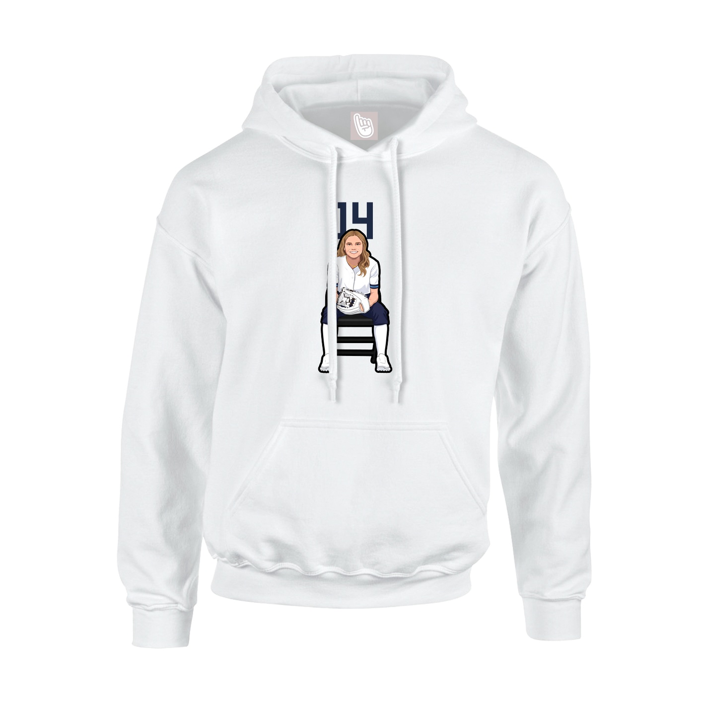 Hoodie — Number Top in White