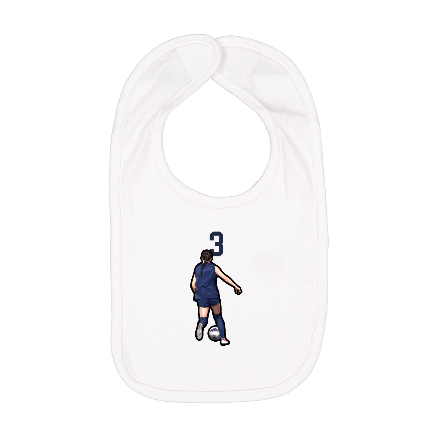Infant Bib — Number Top in White
