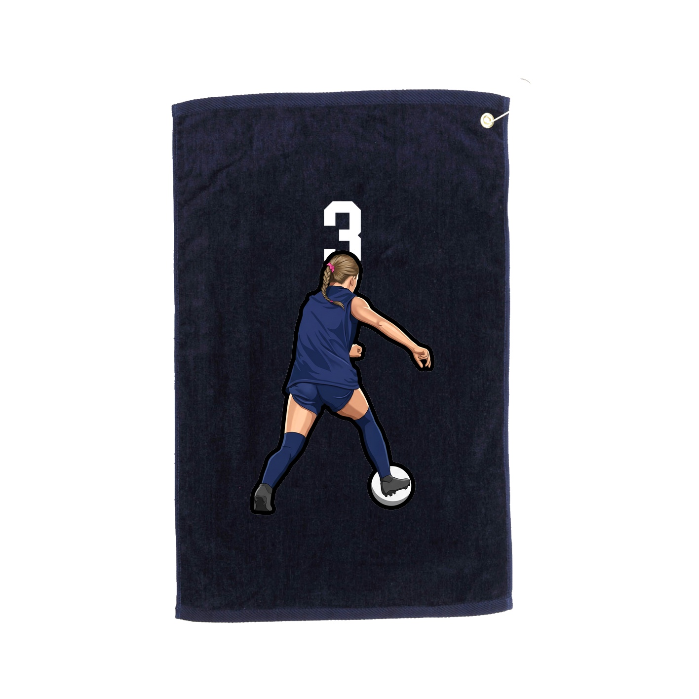 Golf Towel — Number Top in Navy