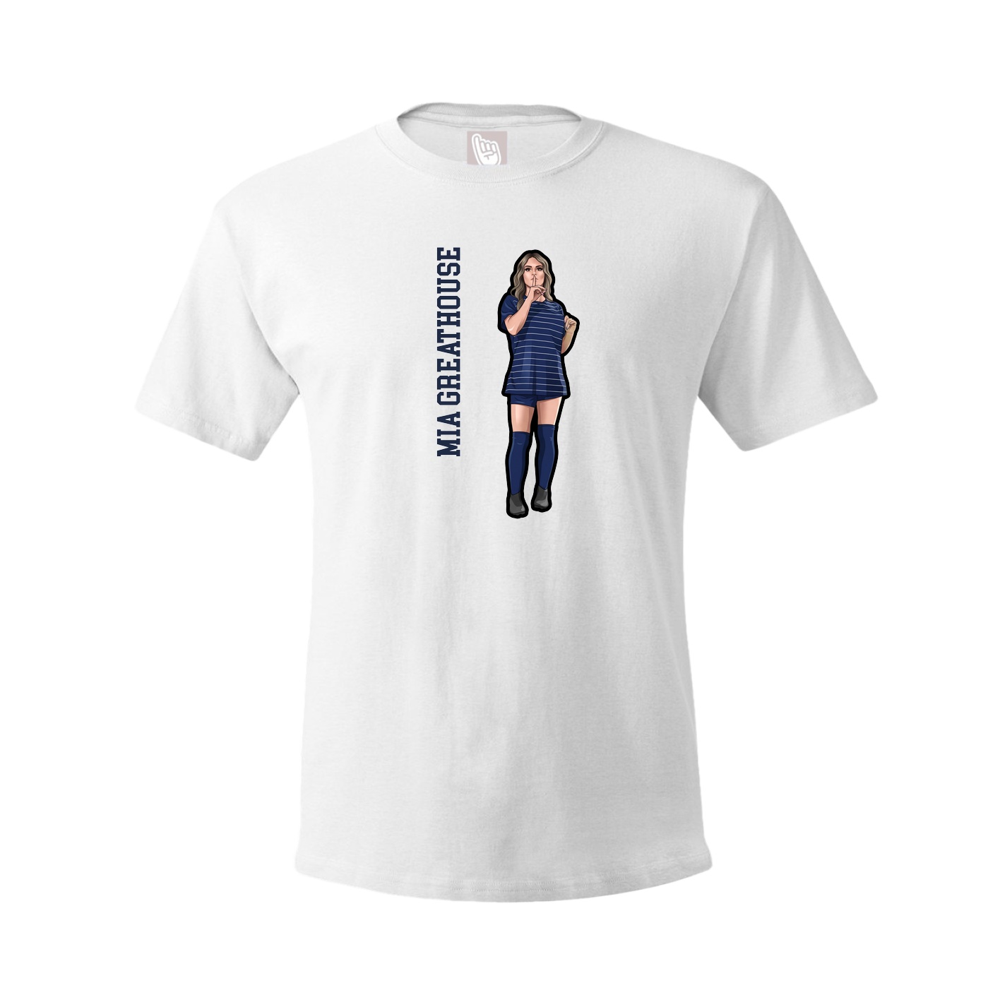 Tee — Name Vertical in White