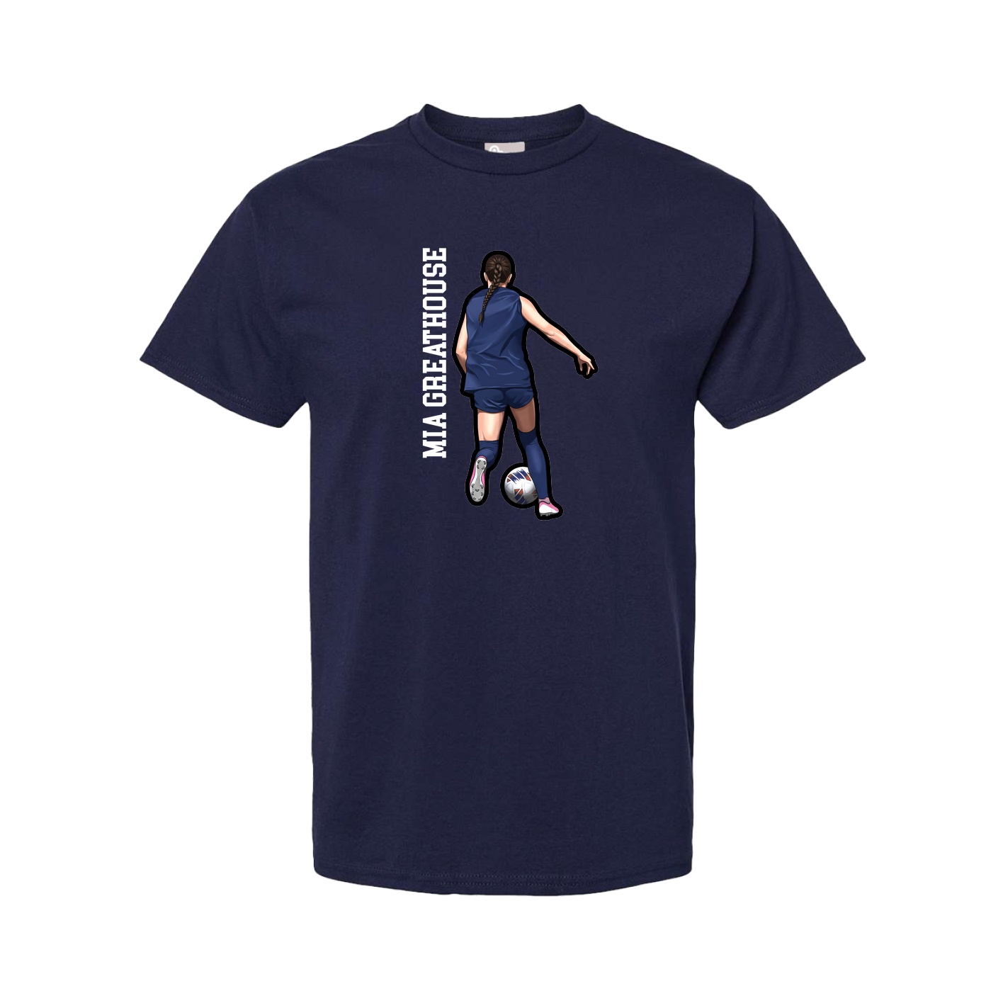 Tee — Name Vertical in Navy