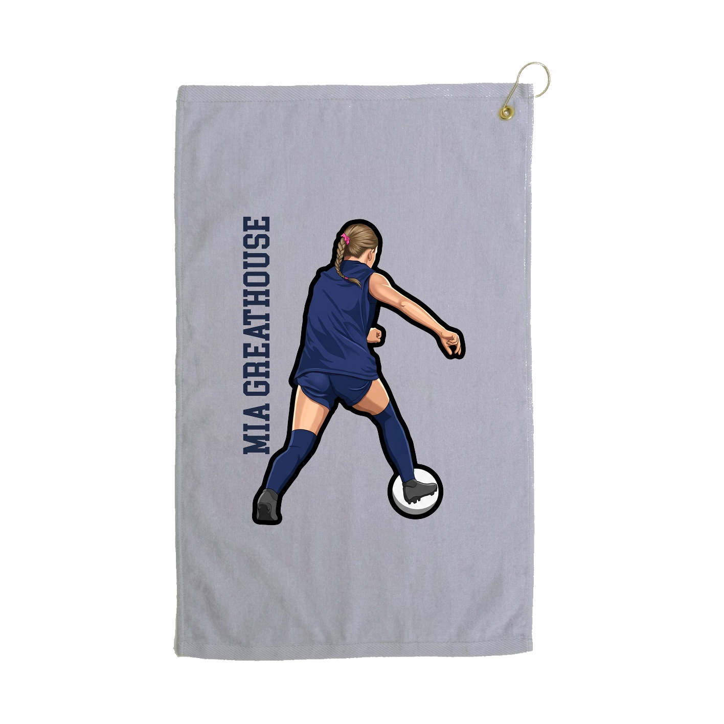 Golf Towel — Name Vertical in Grey
