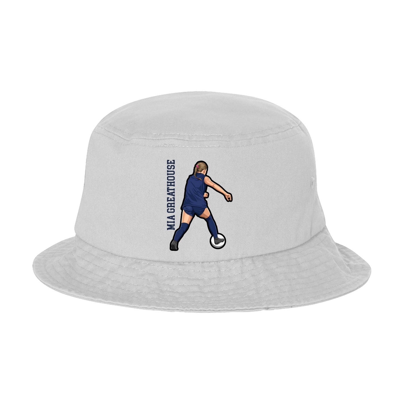 Bucket Cap — Name Vertical in White