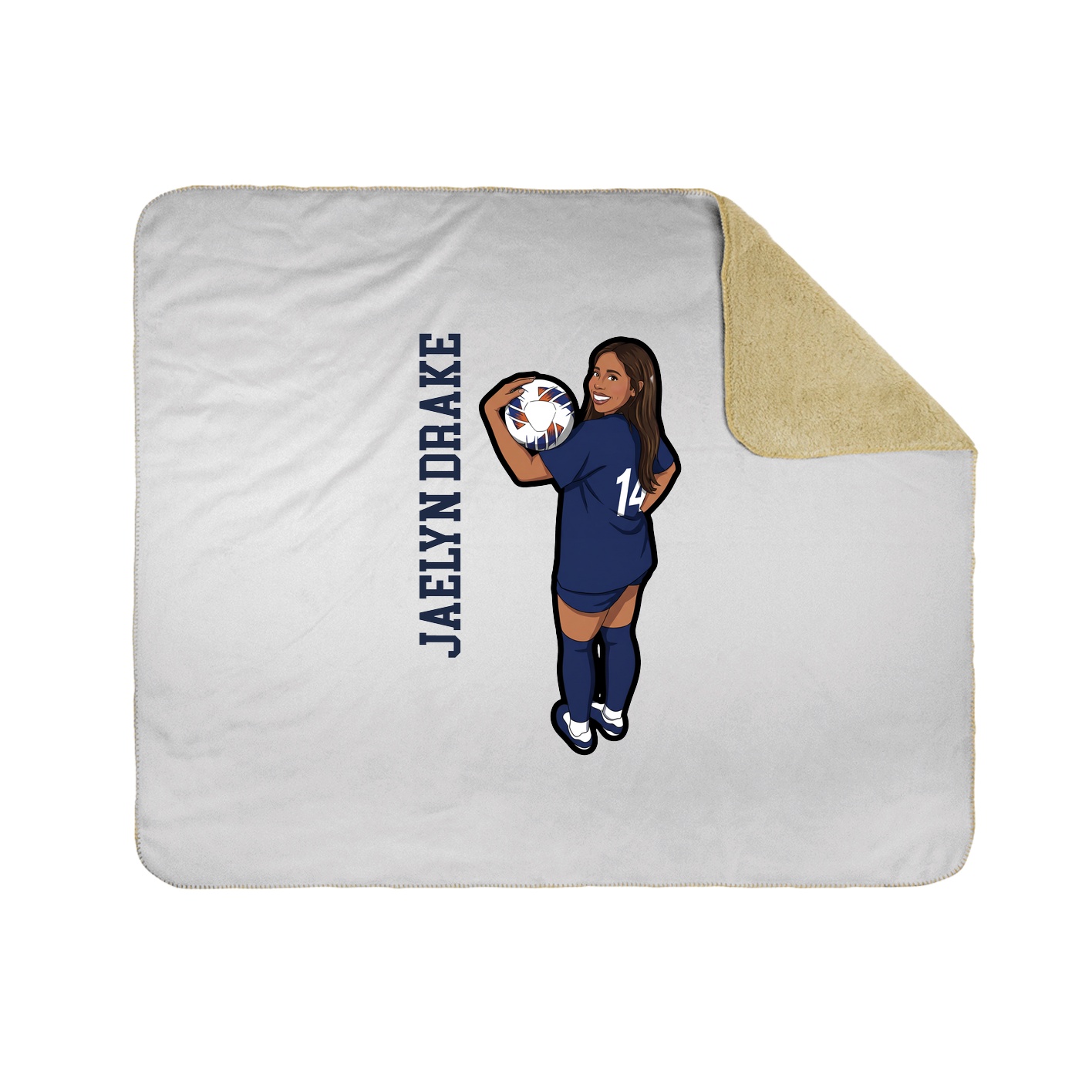 Throw Blanket — Name Vertical in White
