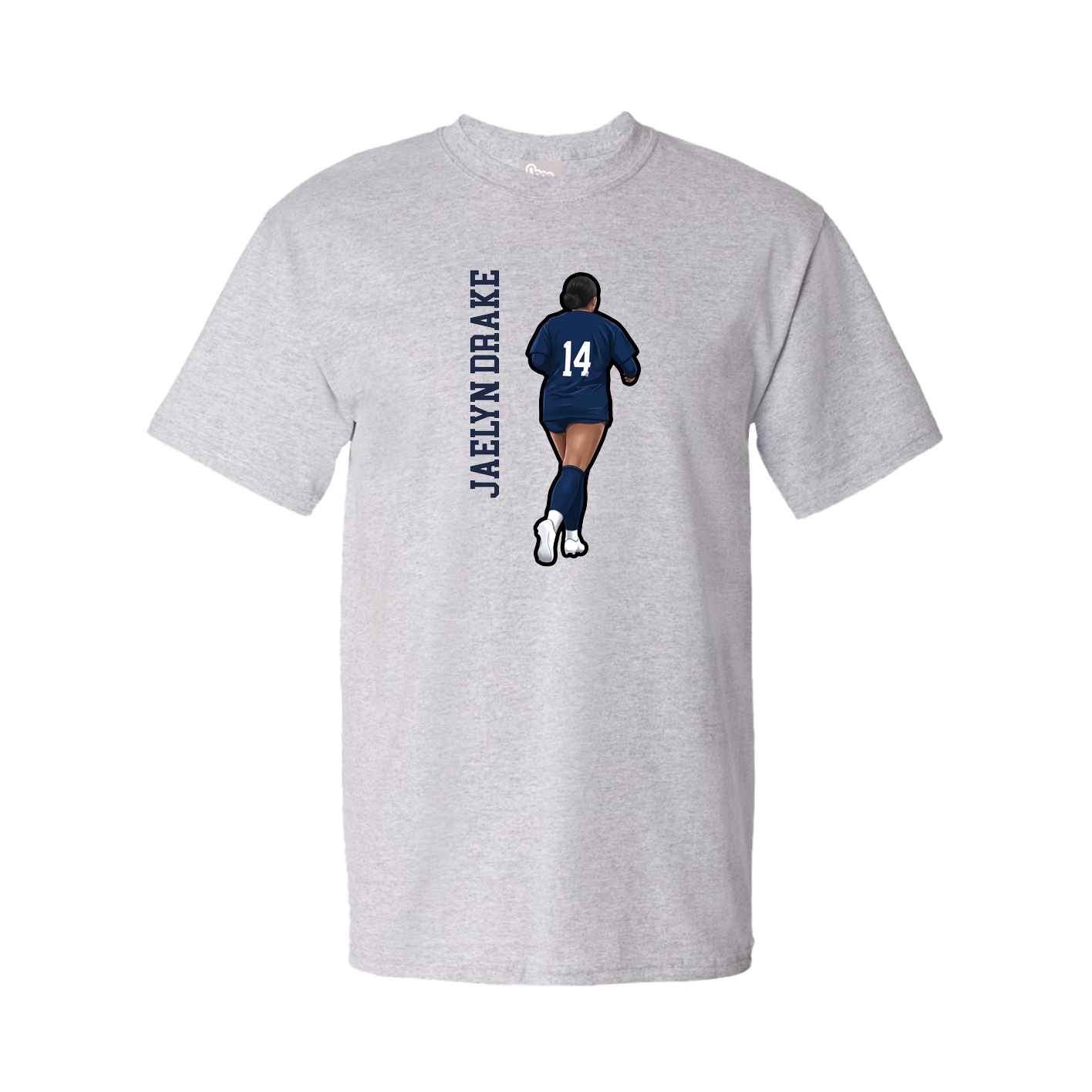 Tee — Name Vertical in Grey