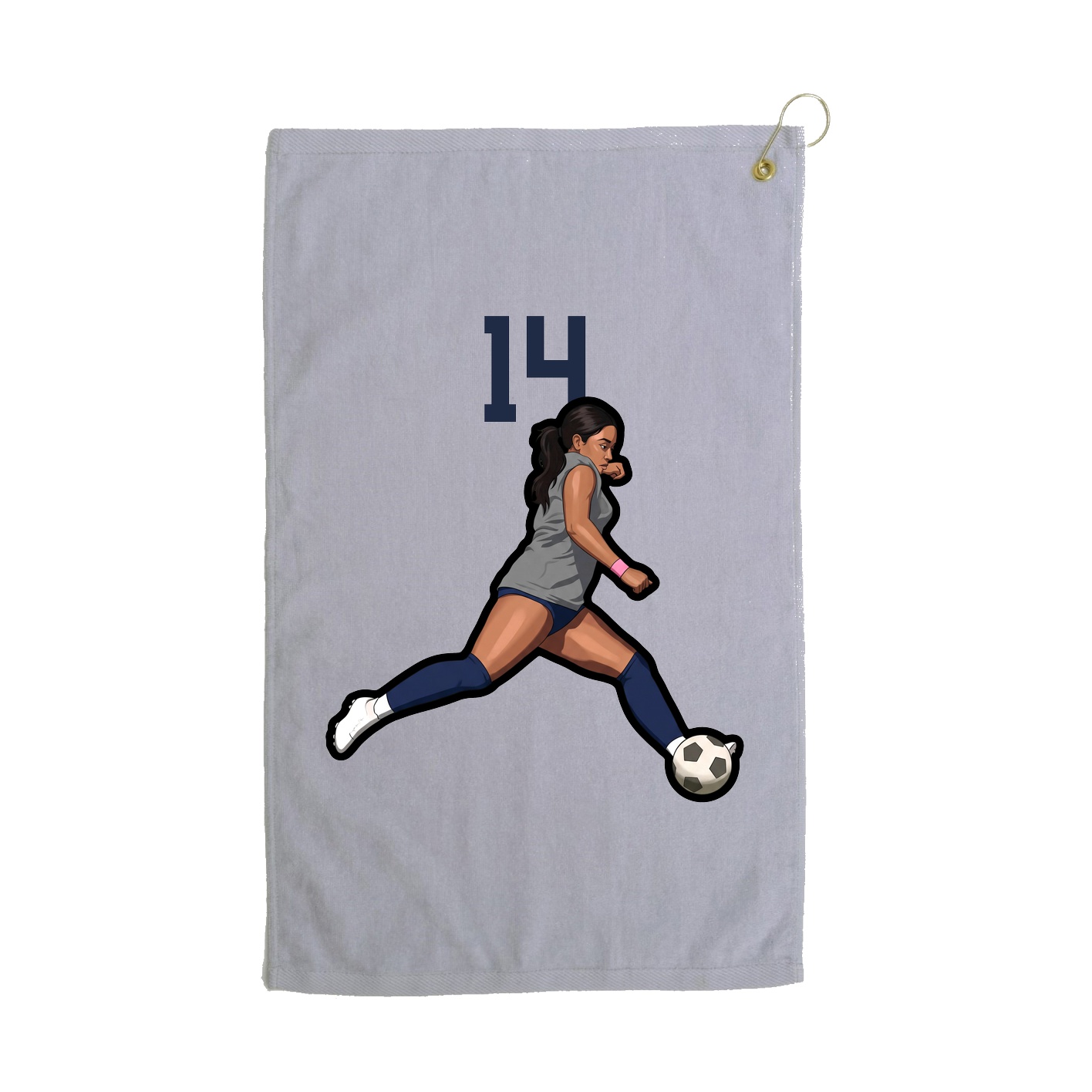Golf Towel — Number Top in Grey
