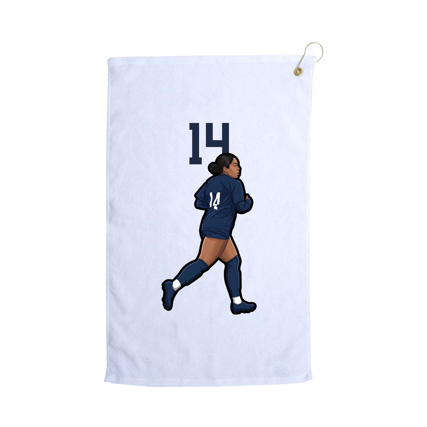 Golf Towel — Number Top in White