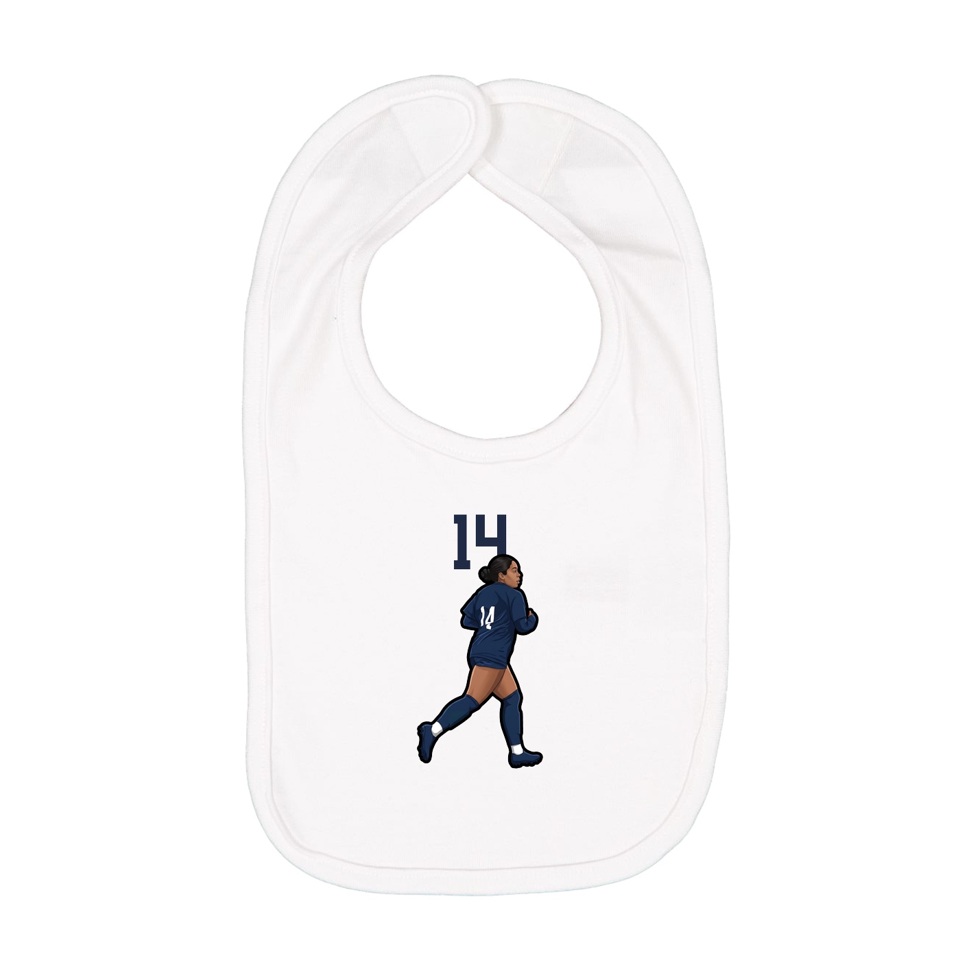 Infant Bib — Number Top in White