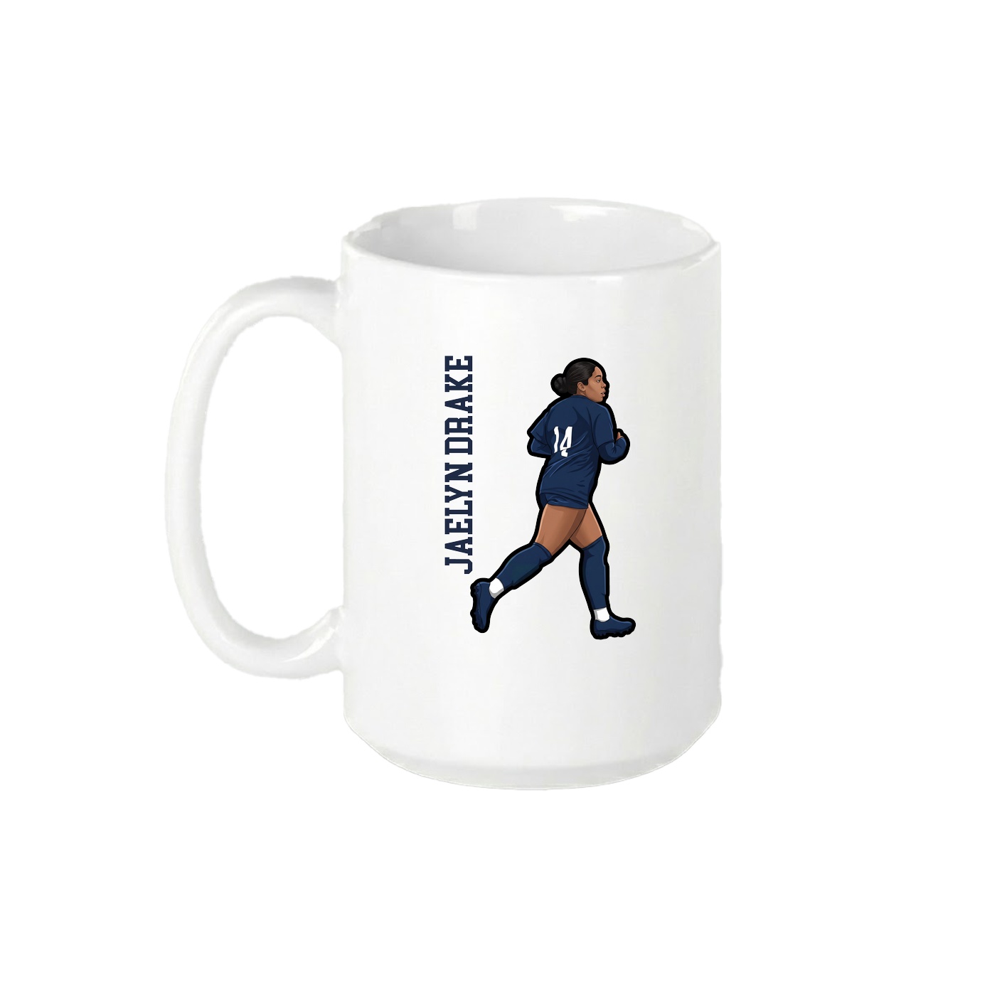 15oz Coffee Mug — Name Vertical in White