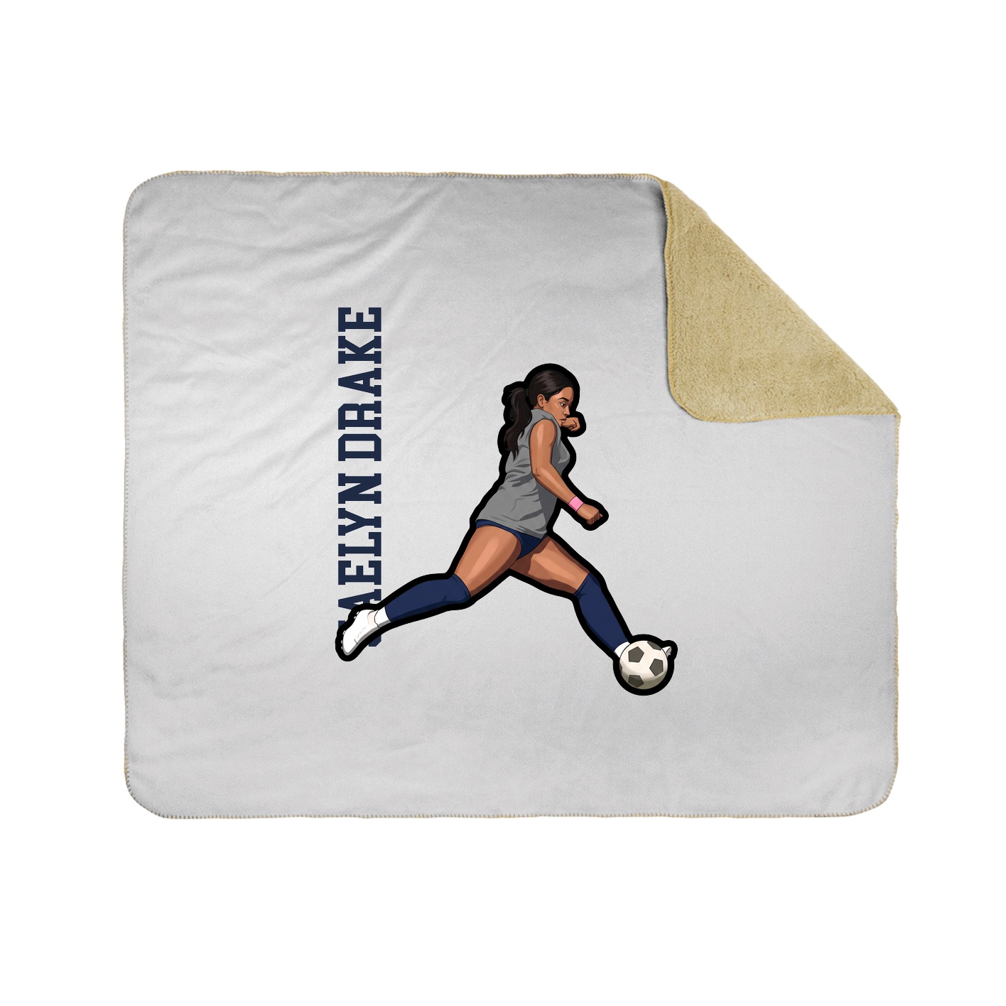 Throw Blanket — Name Vertical in White