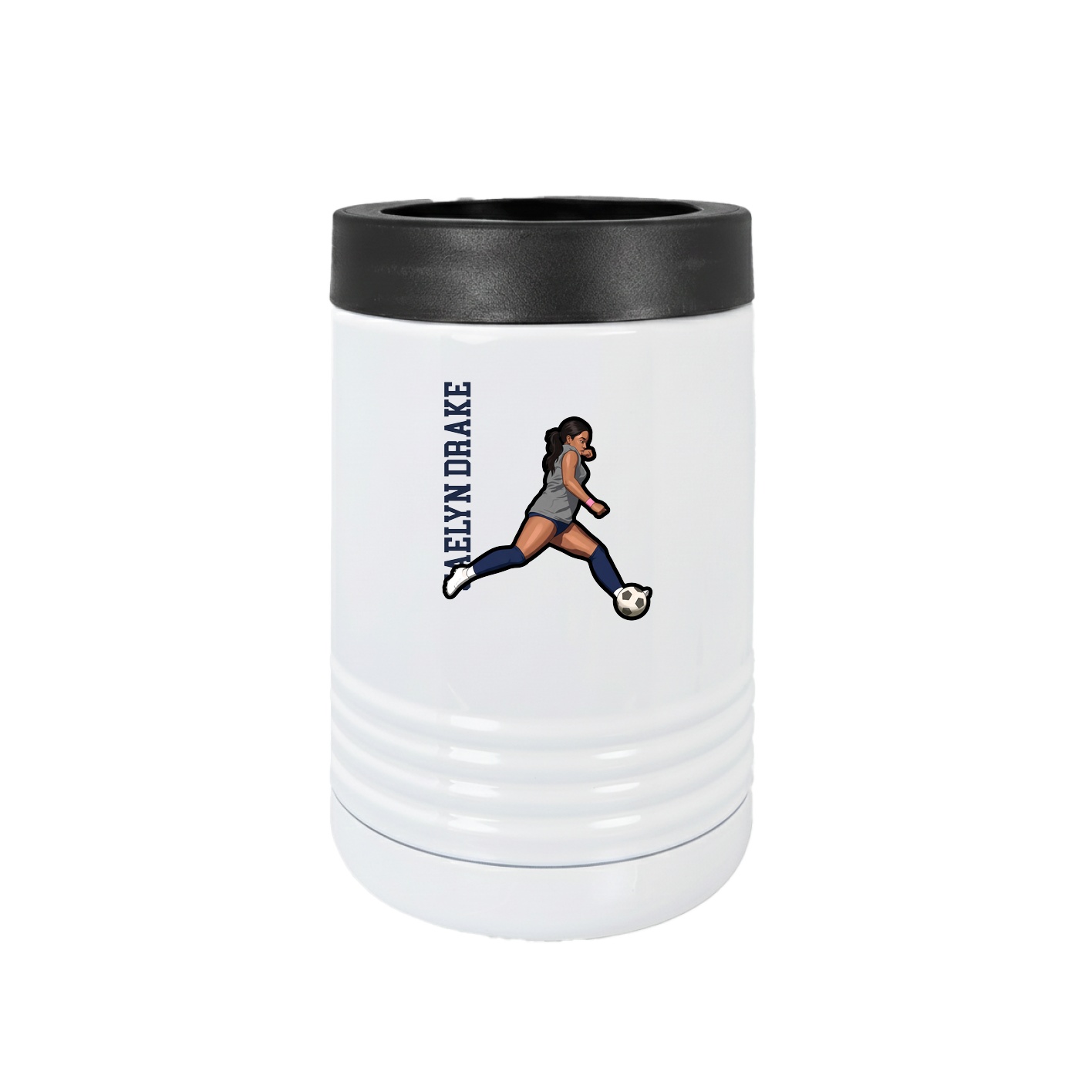Beverage Holder — Name Vertical in White