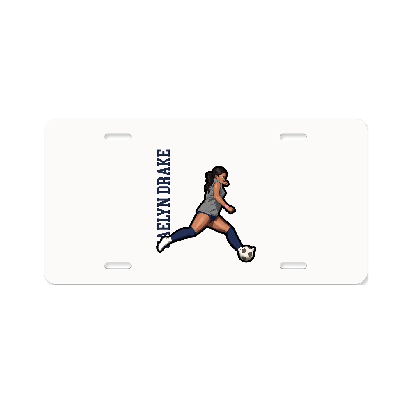 License Plate — Name Vertical in Classic