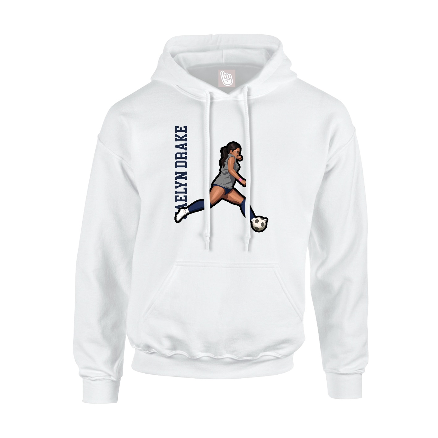 Youth Hoodie — Name Vertical in White