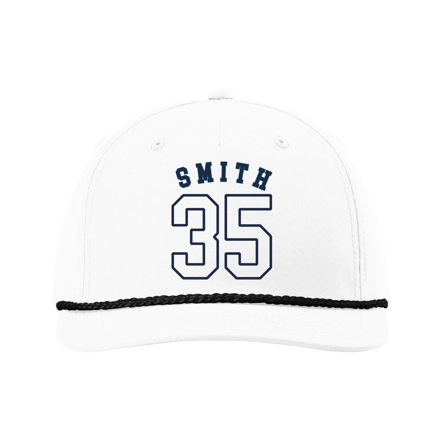 Five-Panel Classic Rope Cap — Shirsey Arch in White