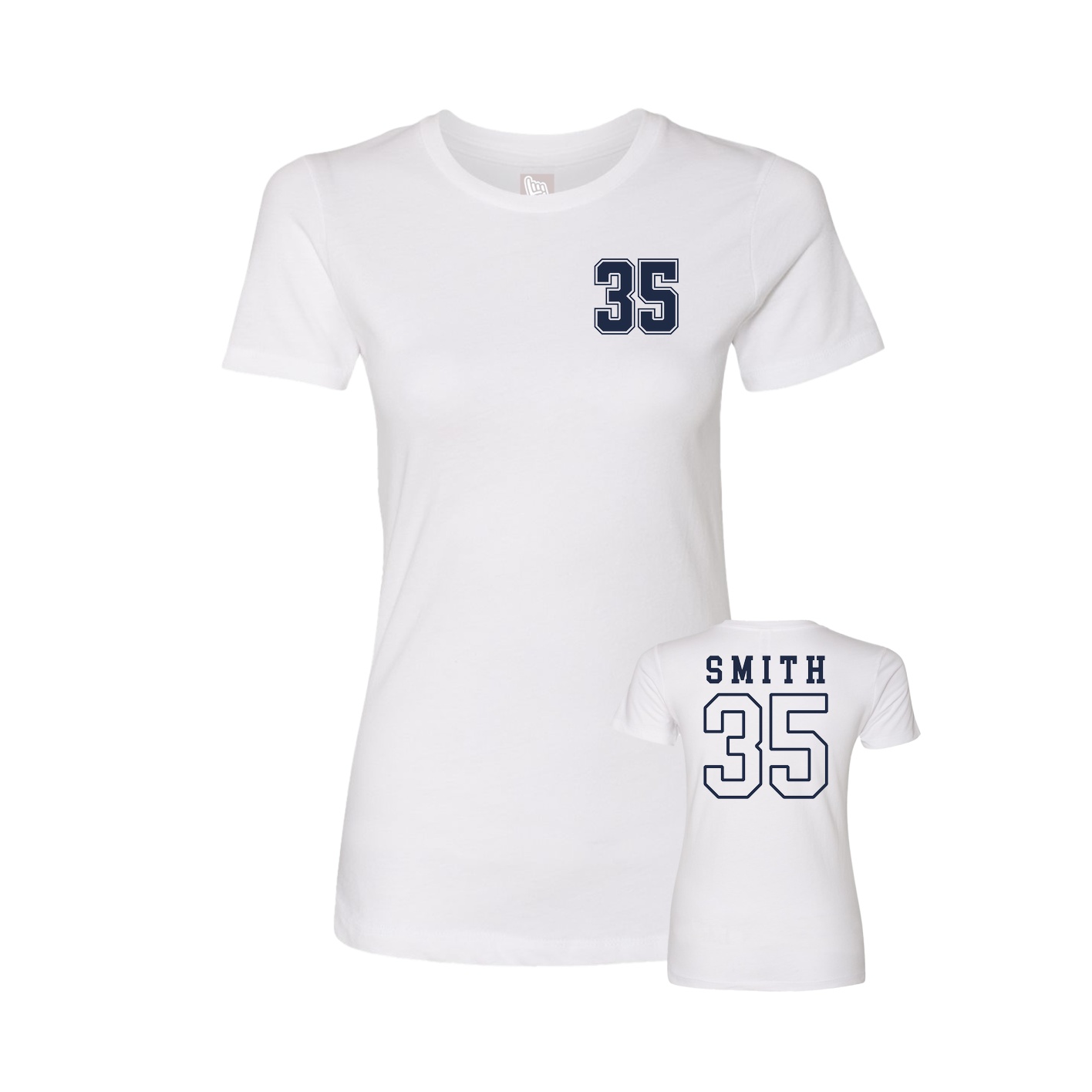 Fitted Women's Tee — Chest Back in White