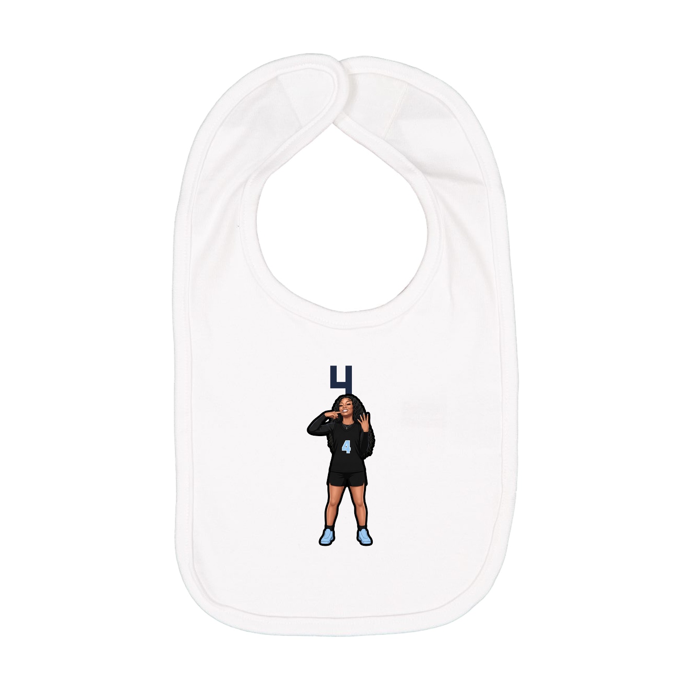 Infant Bib — Number Top in White