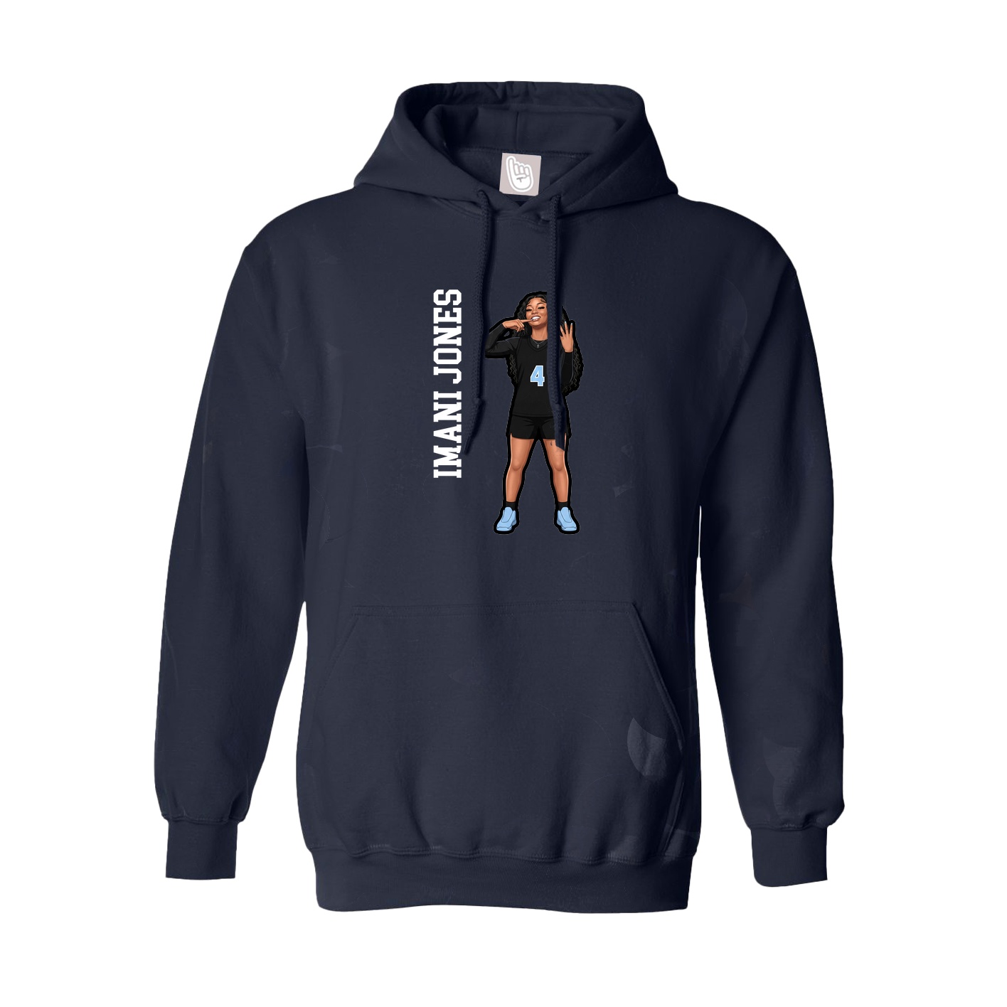Youth Hoodie — Name Vertical in Navy