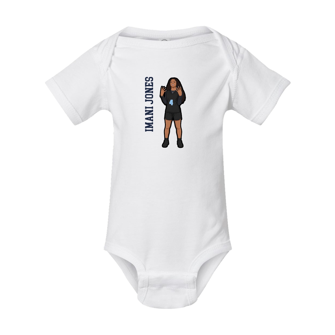 Baby Onesie — Name Vertical in White
