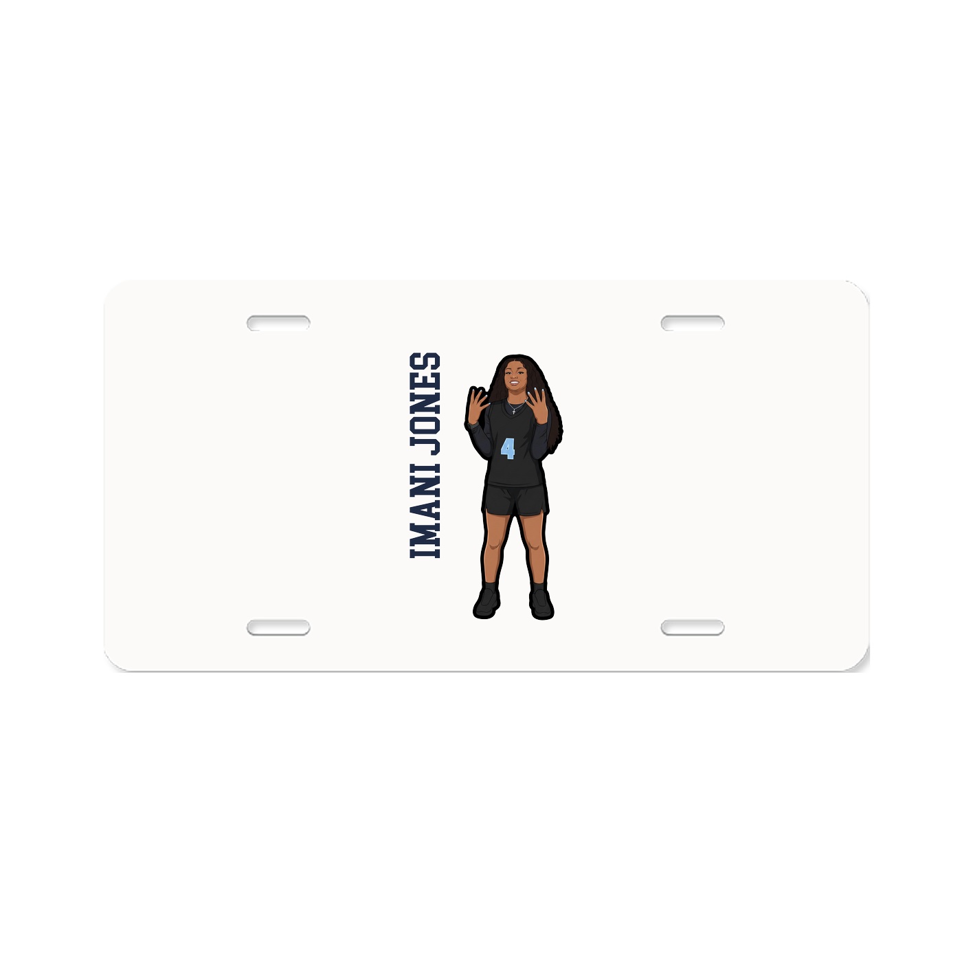 License Plate — Name Vertical in Classic