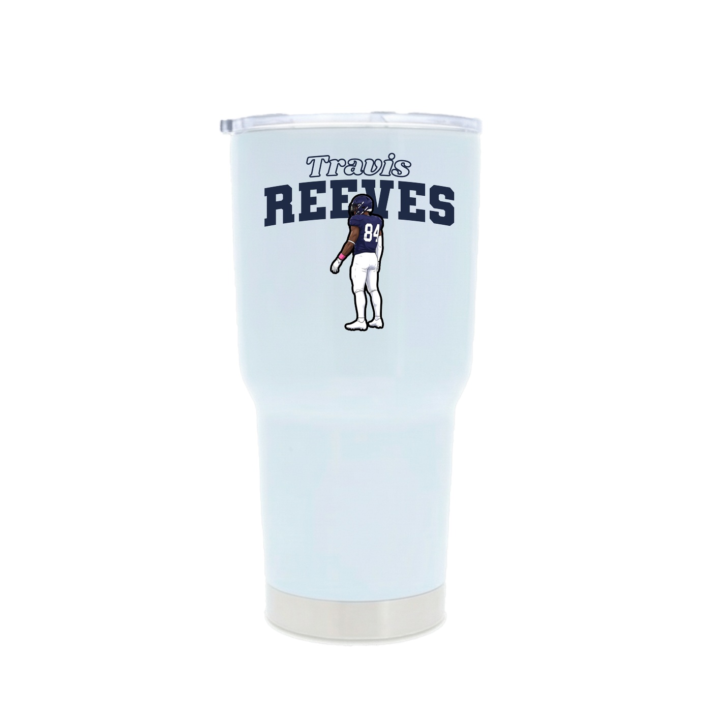 30oz Stainless Steel Tumbler — Name Arch in White
