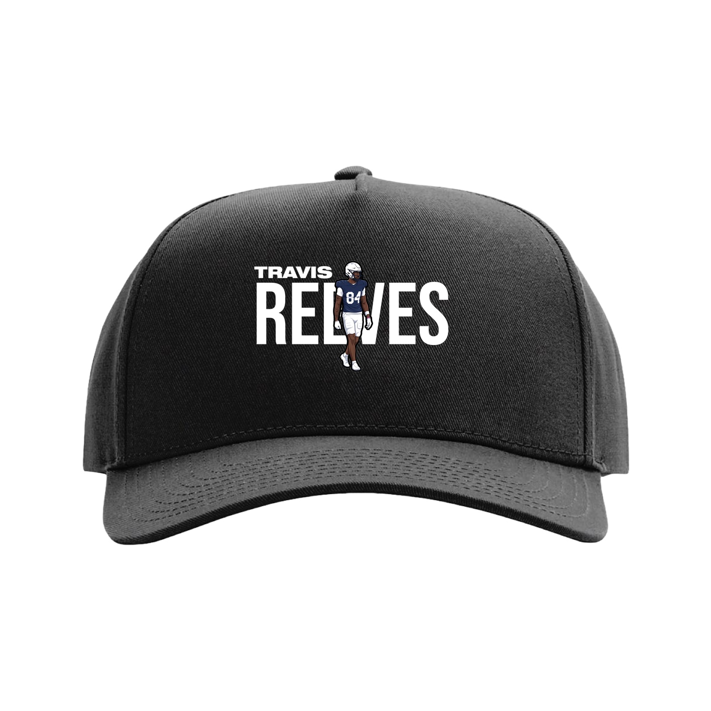 Full Fabric Five-Panel Champ Cap — Player Name in Black