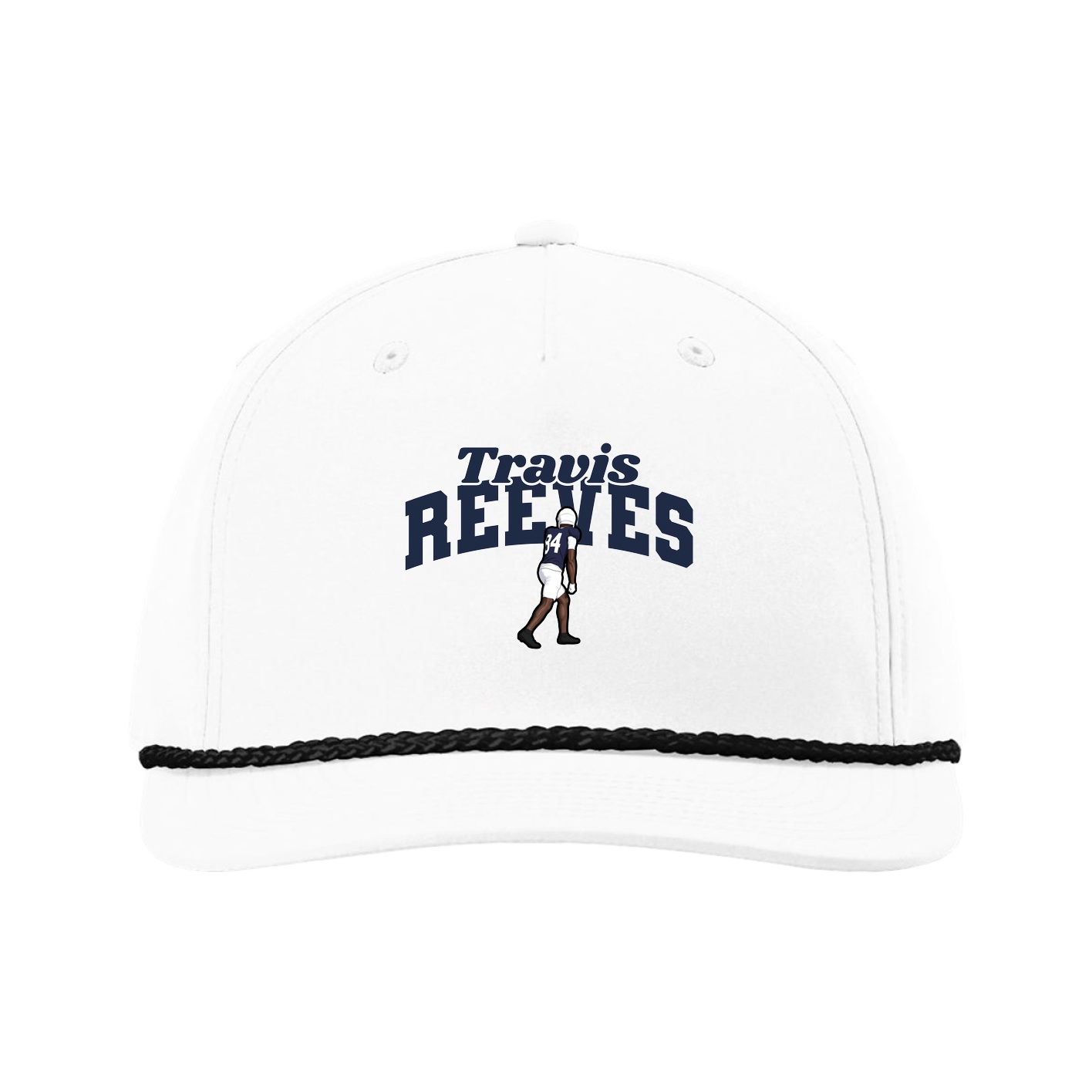 Five-Panel Classic Rope Cap — Signature Arch in White