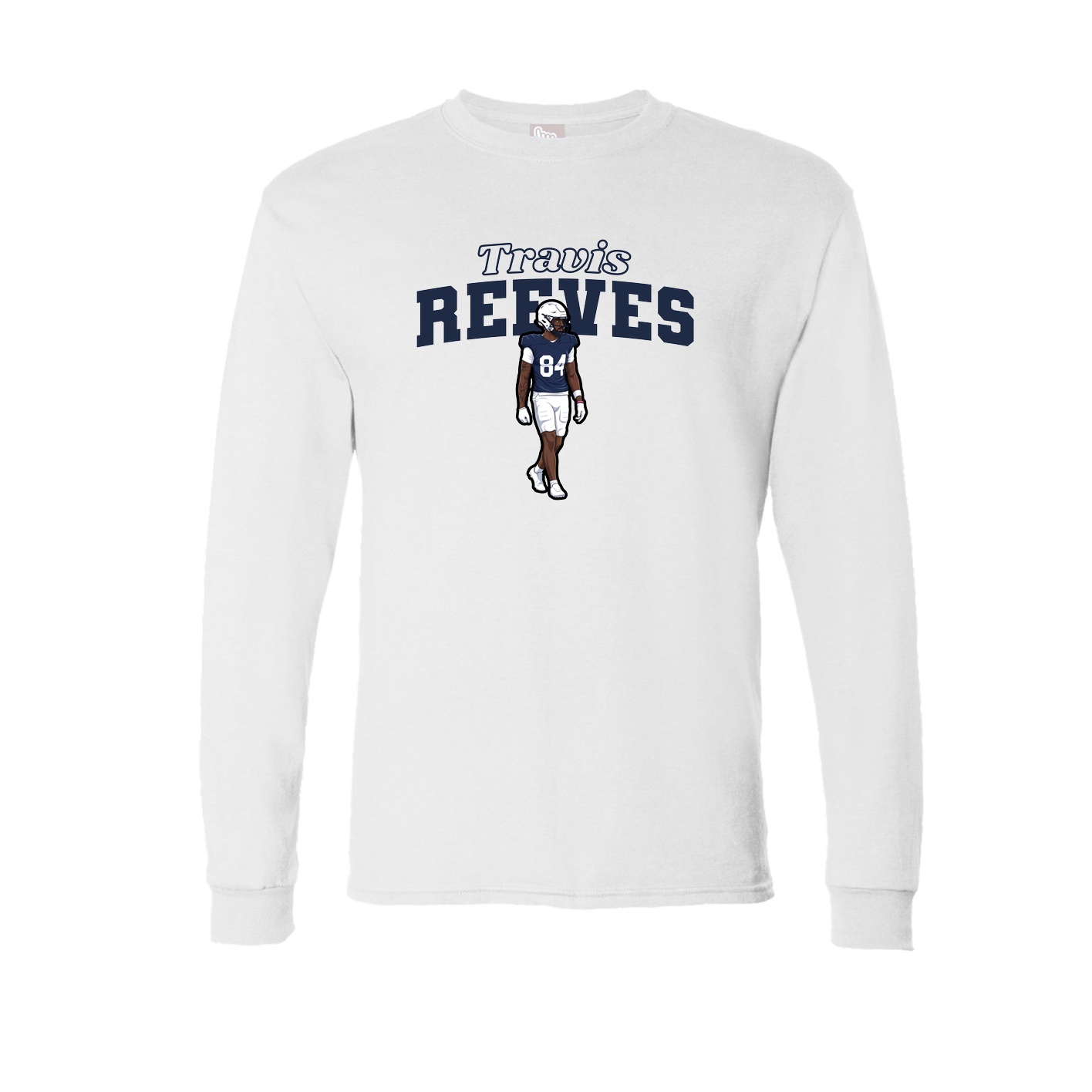 Long Sleeve Tee — Name Arch in White