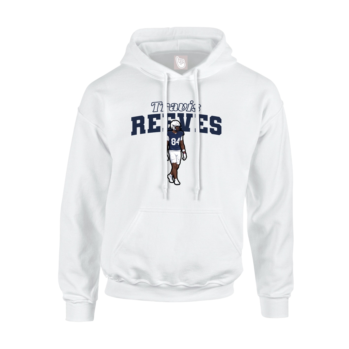 Youth Hoodie — Name Arch in White