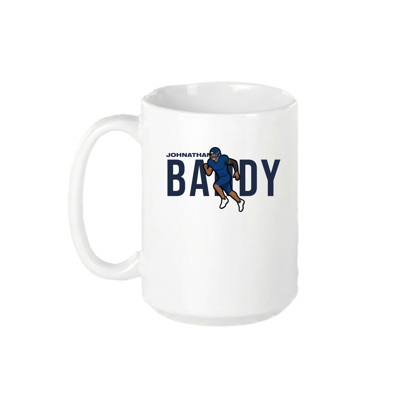 15oz Coffee Mug — Player Name in White