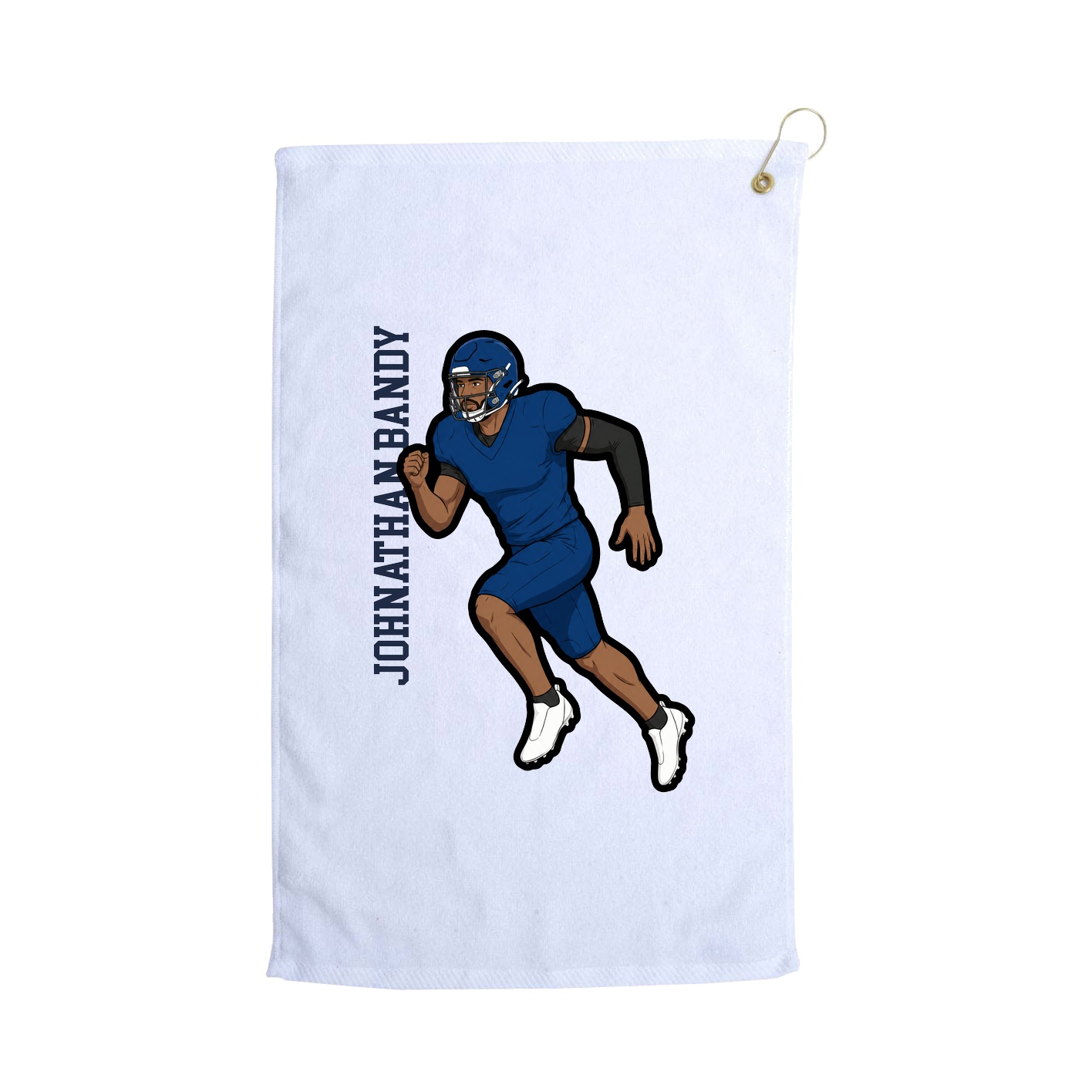 Golf Towel — Name Vertical in White