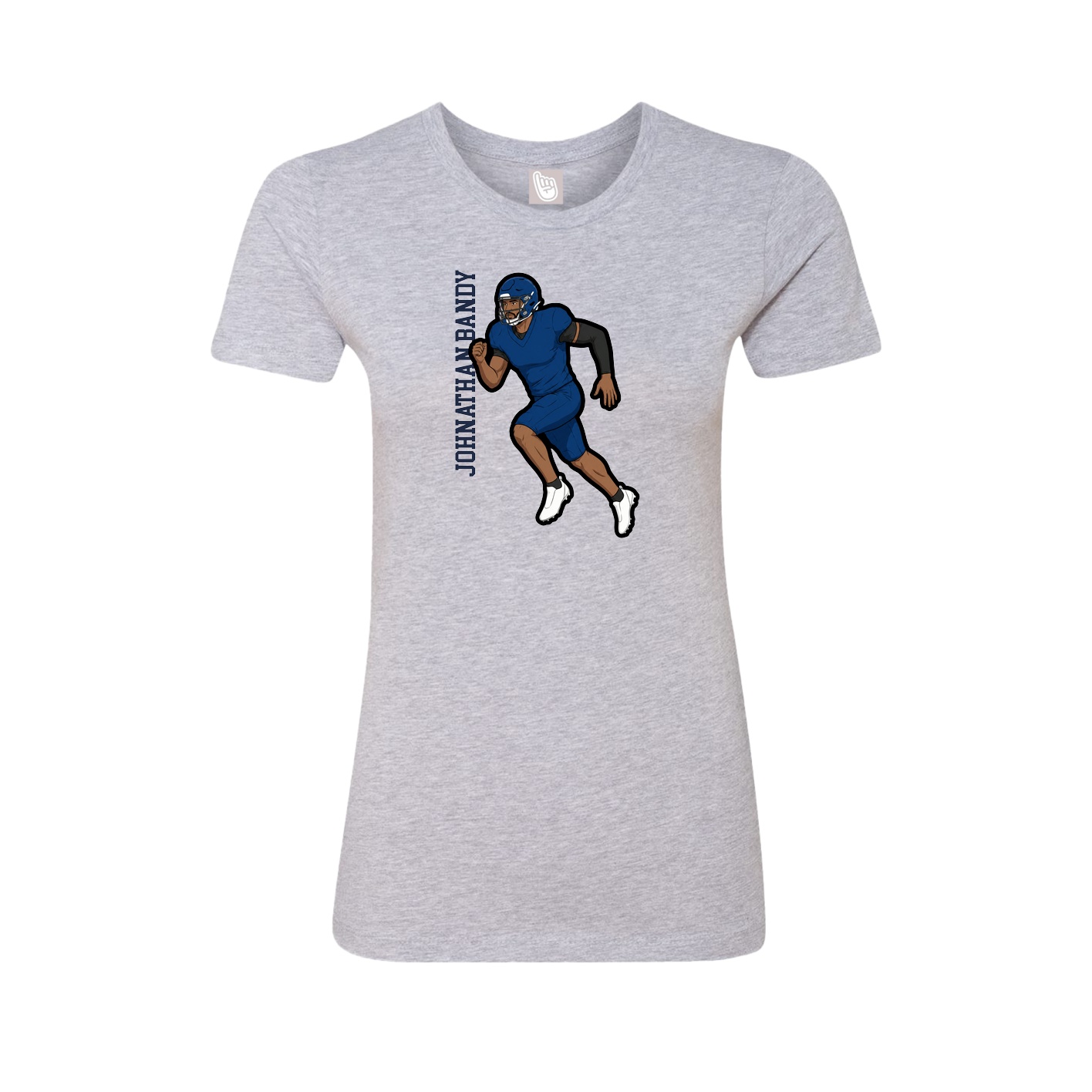 Fitted Women's Tee — Name Vertical in Grey