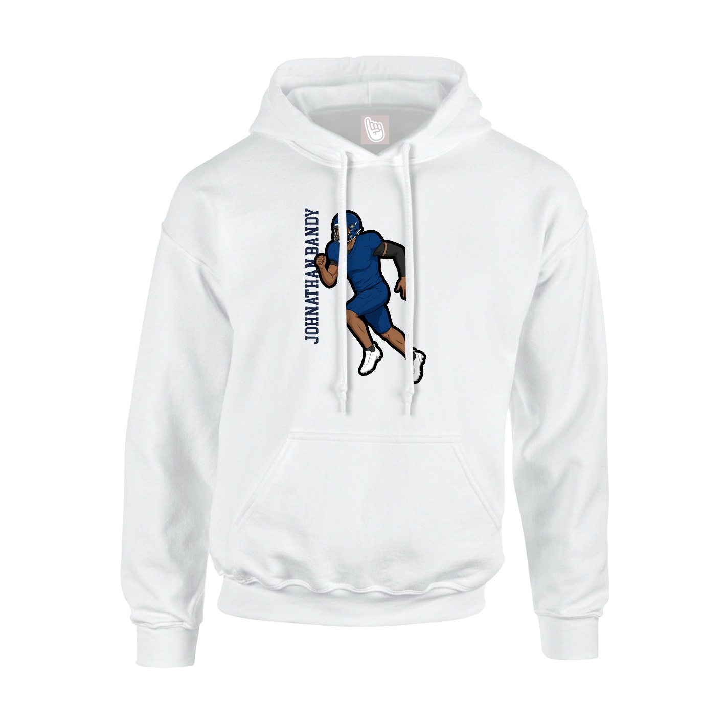 Youth Hoodie — Name Vertical in White