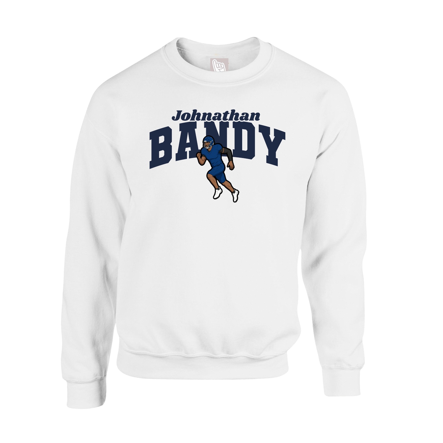 Fleece Crew — Signature Arch in White