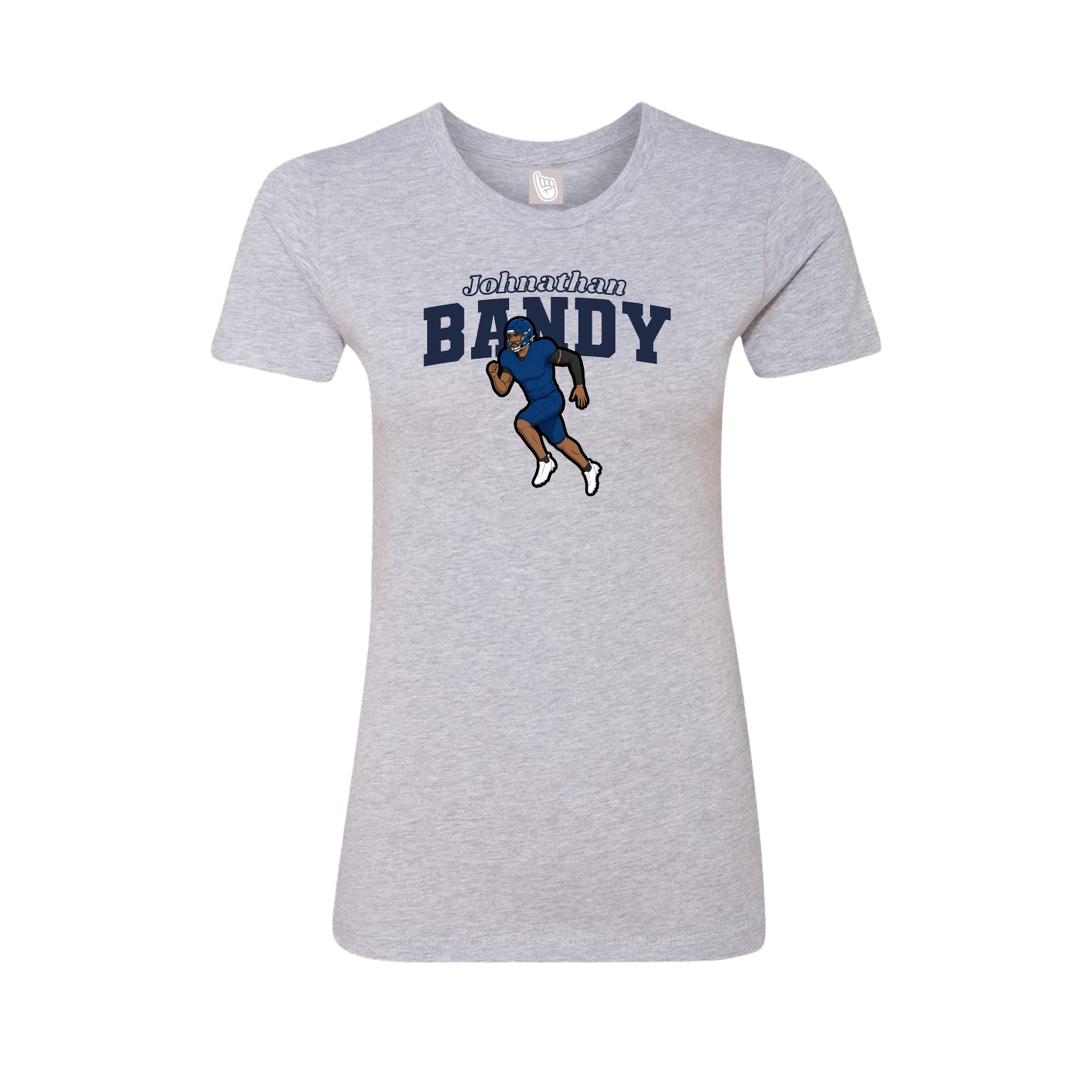 Fitted Women's Tee — Name Arch in Grey