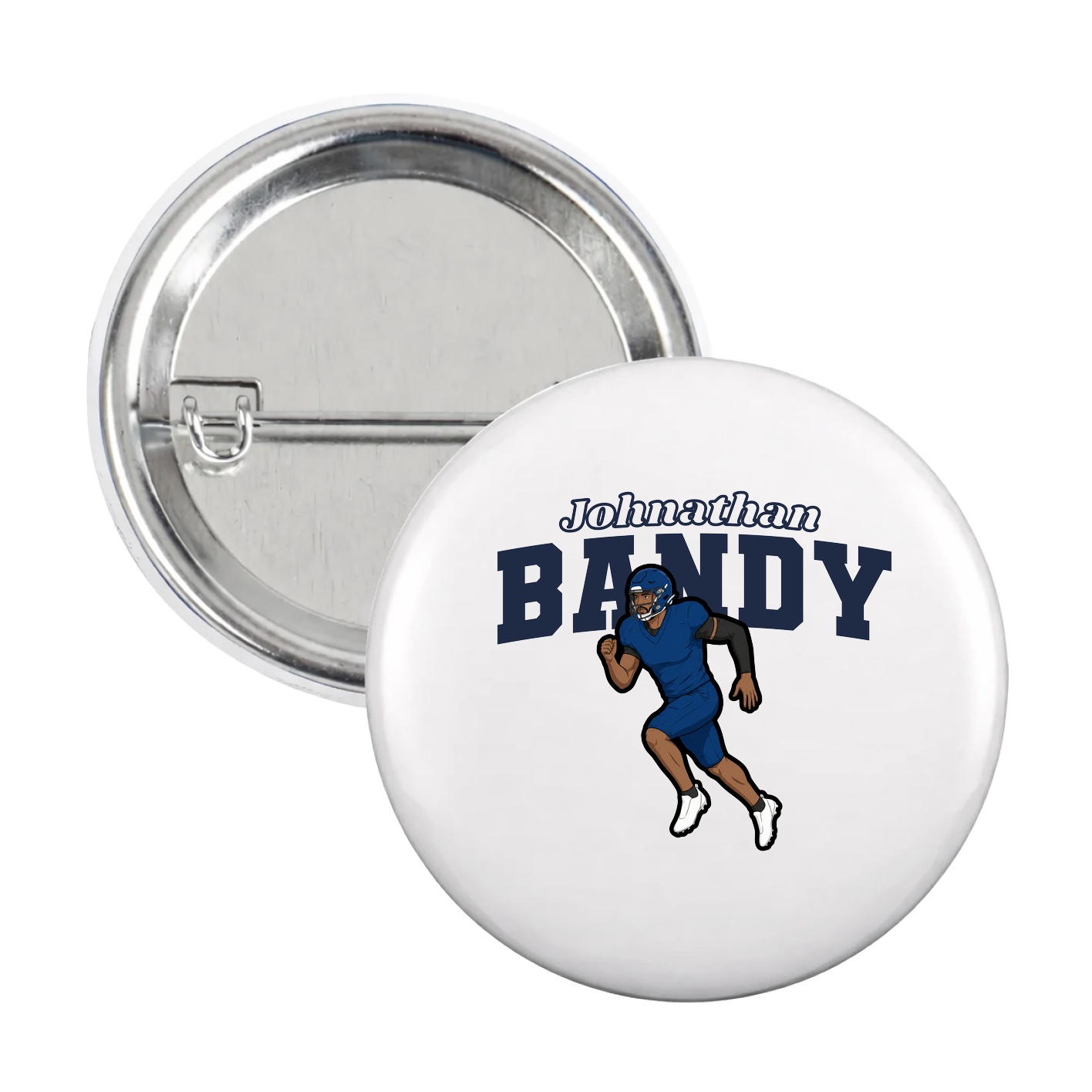 Game Day Button — Name Arch in White