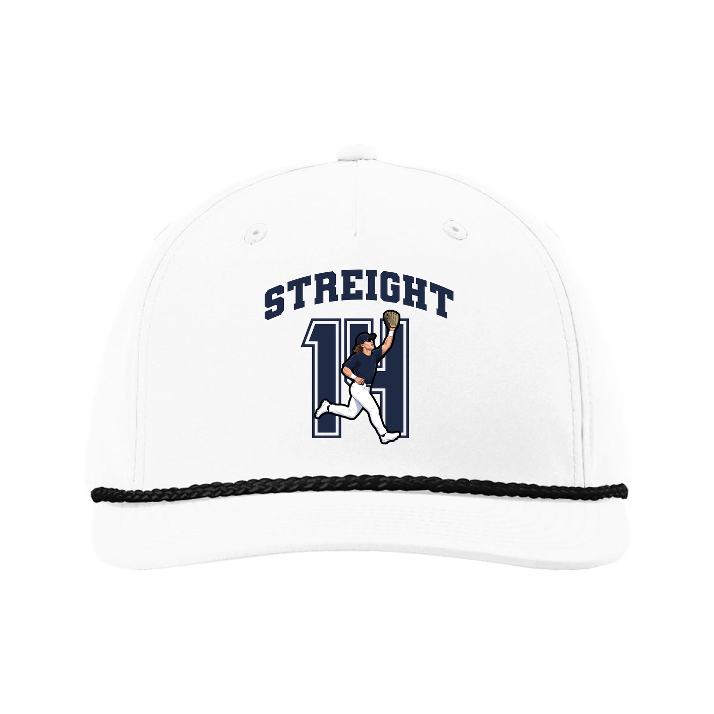 Five-Panel Classic Rope Cap — Number in White