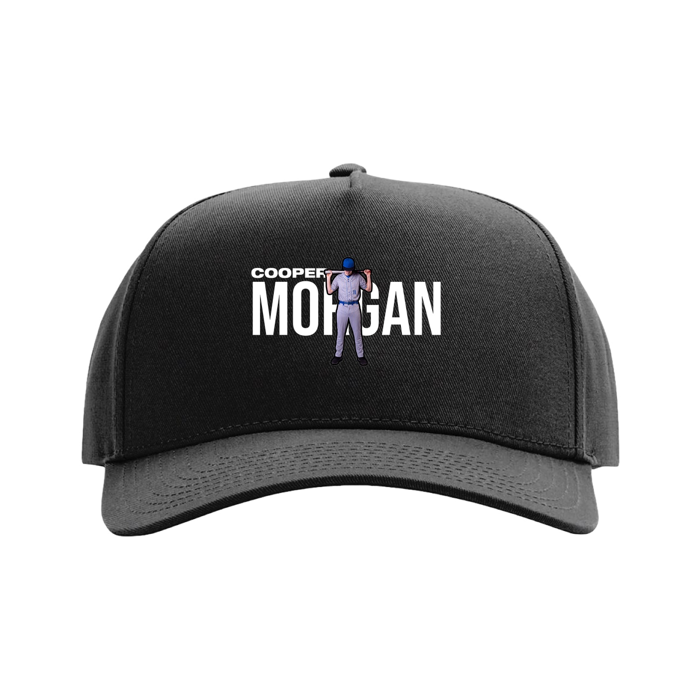 Full Fabric Five-Panel Champ Cap — Player Name in Black