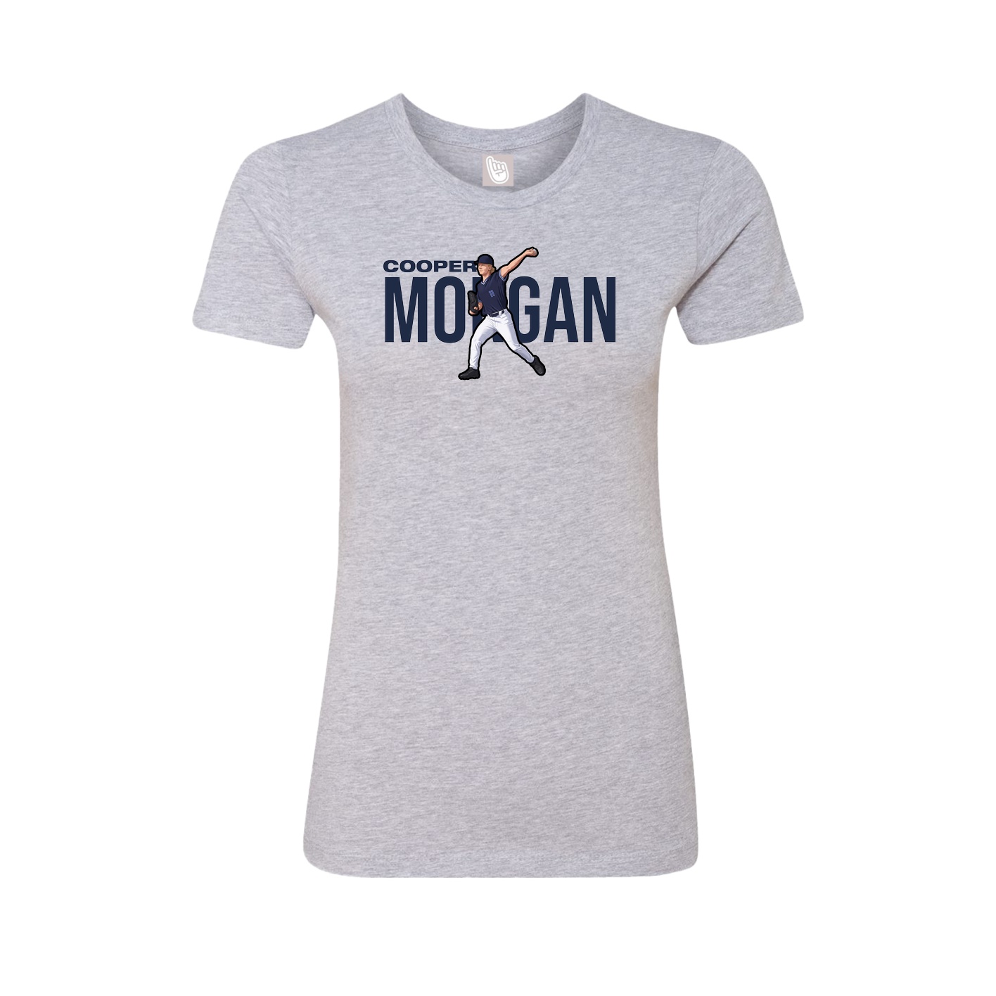 Fitted Women's Tee — Player Name in Grey