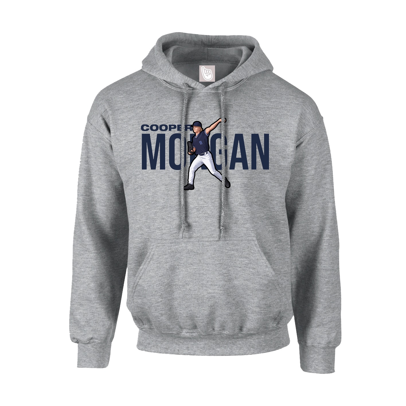 Hoodie — Player Name in Grey