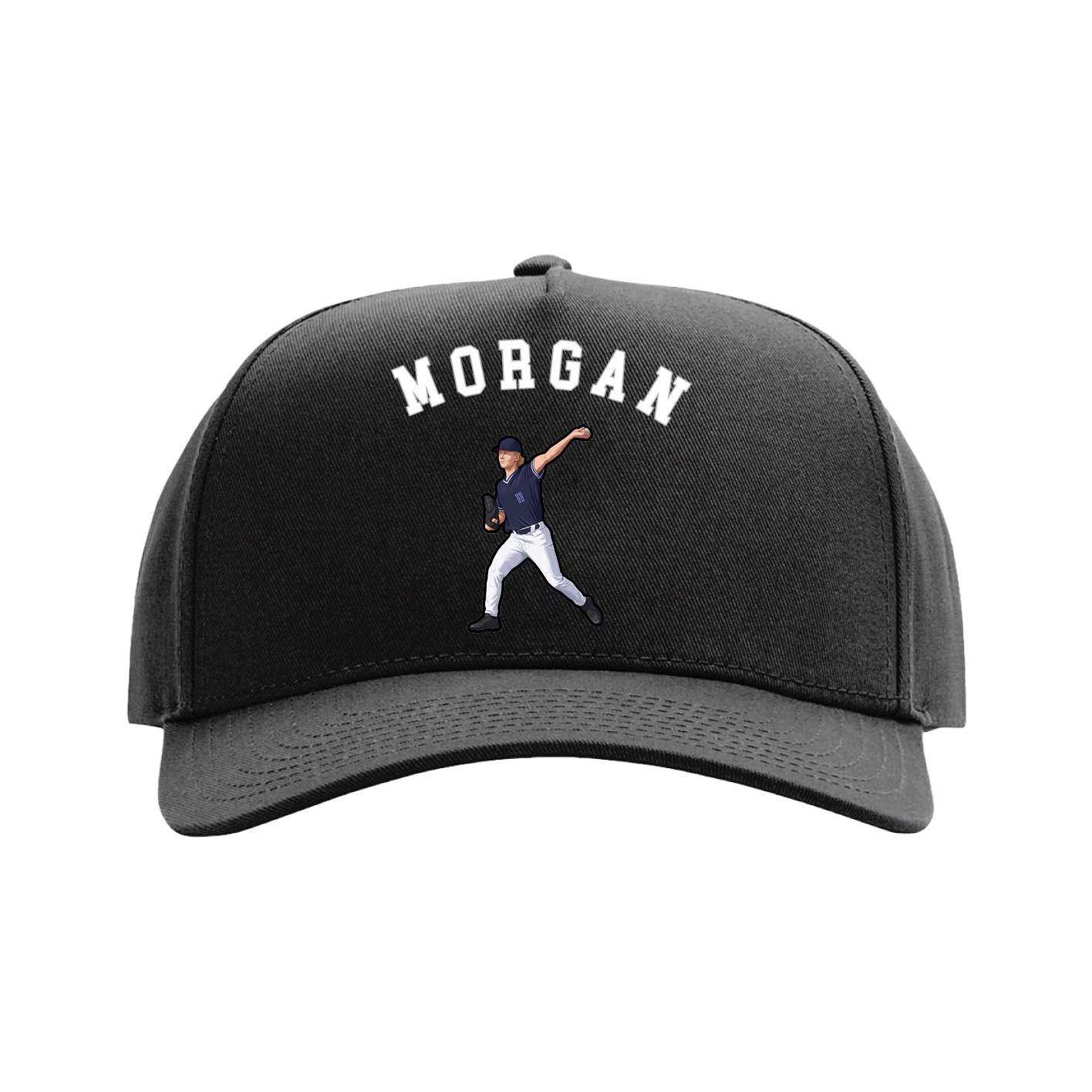 Full Fabric Five-Panel Champ Cap — Shirsey Arch in Black