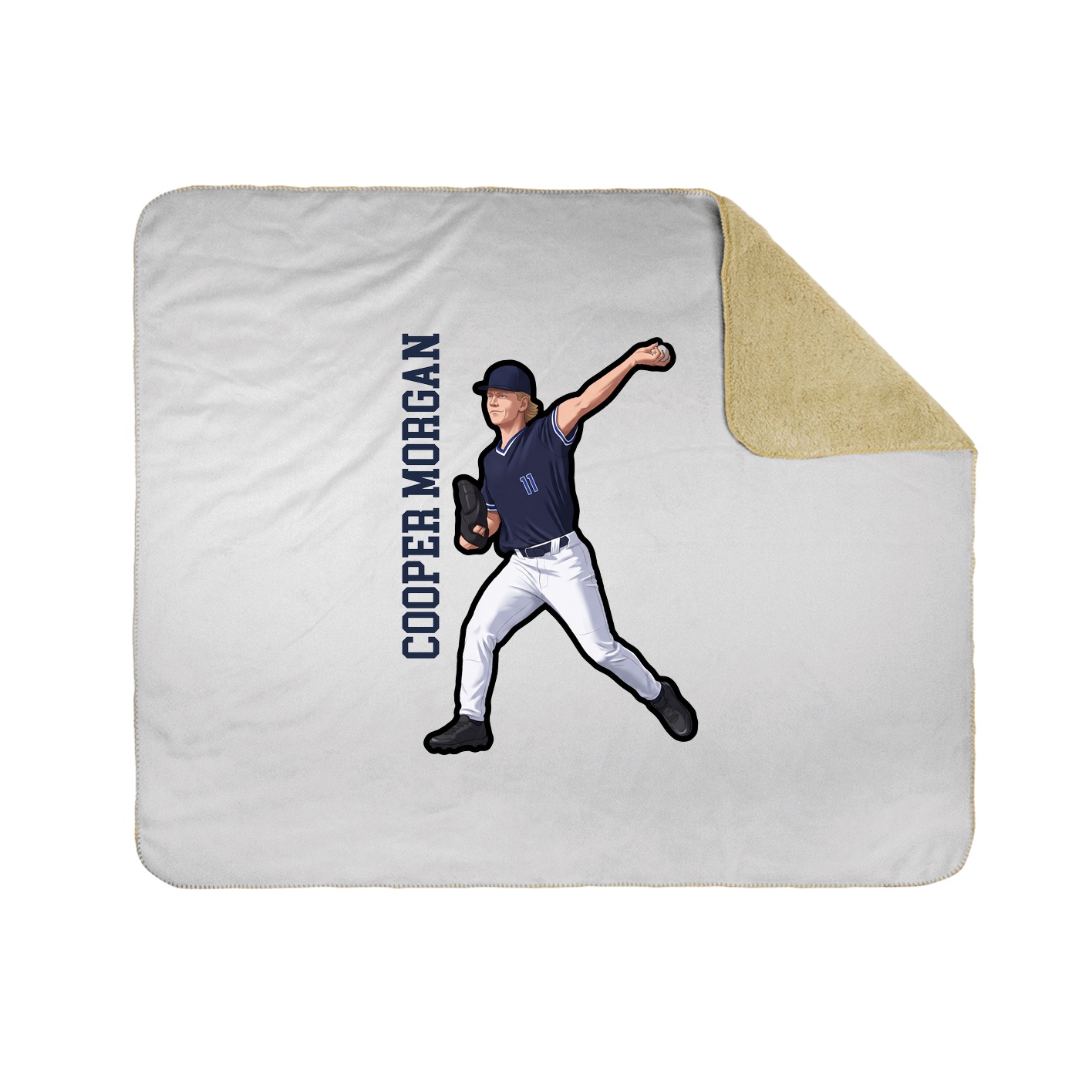 Throw Blanket — Name Vertical in White