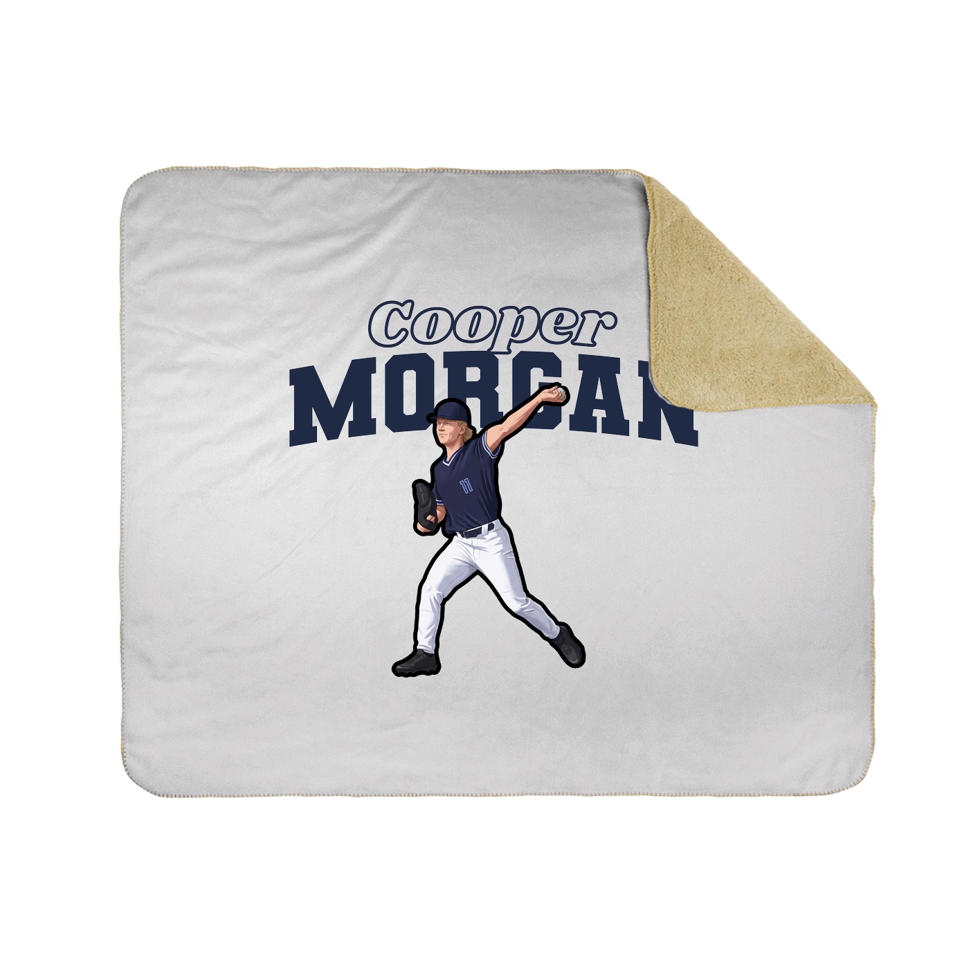 Throw Blanket — Name Arch in White