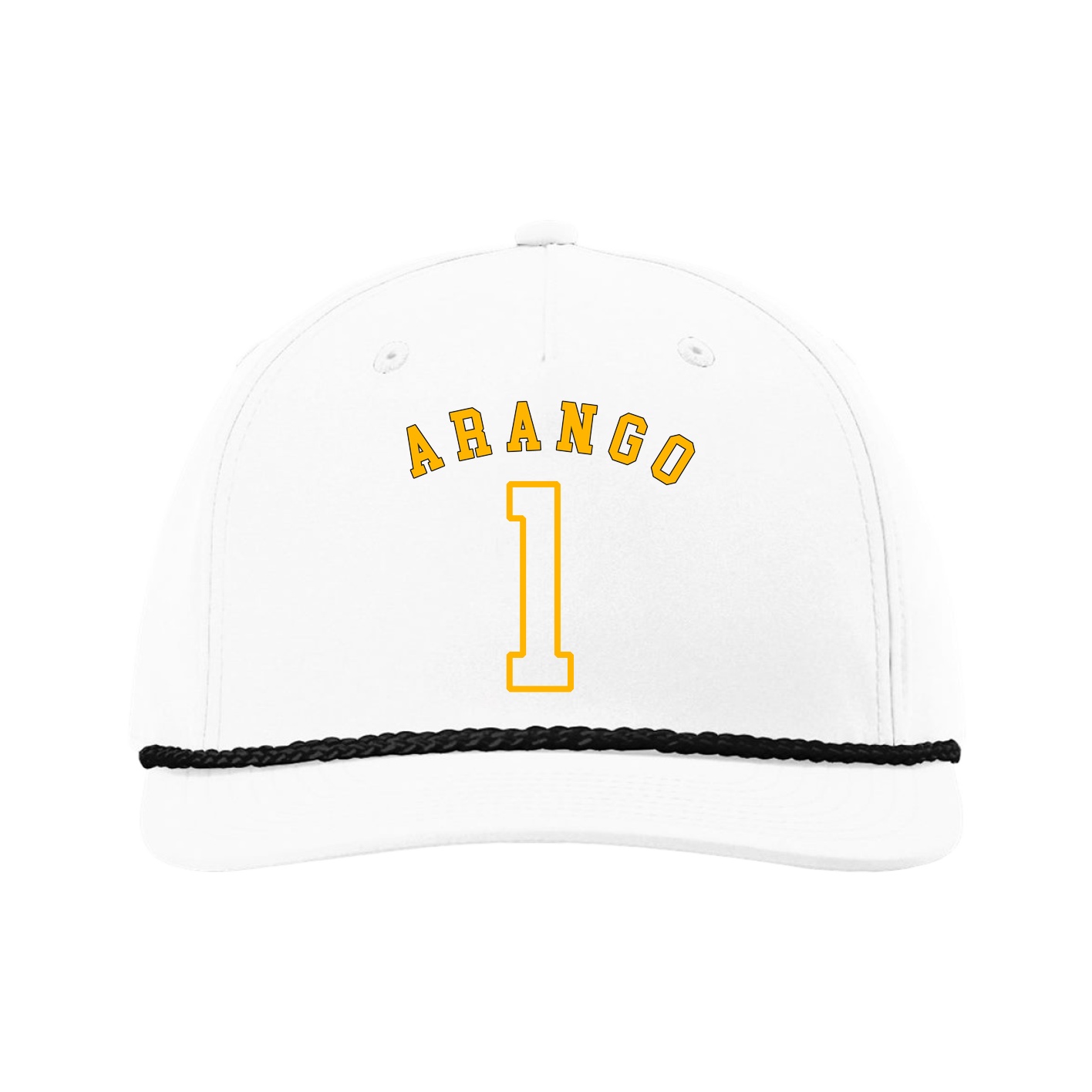 Five-Panel Classic Rope Cap — Shirsey Arch in White
