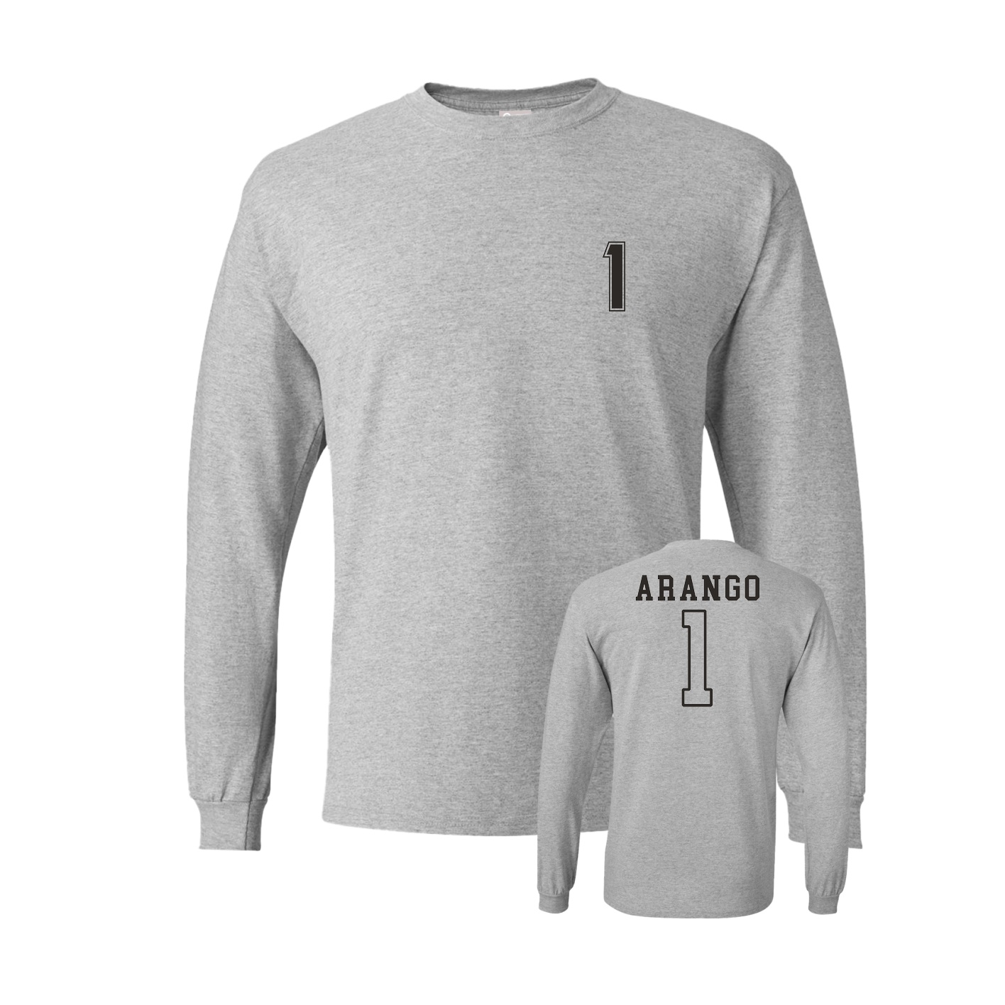 Long Sleeve Tee — Chest Back in Grey