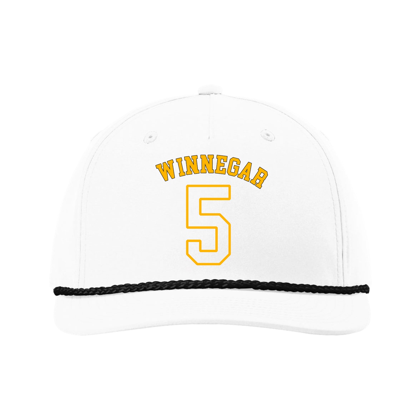 Five-Panel Classic Rope Cap — Shirsey Arch in White