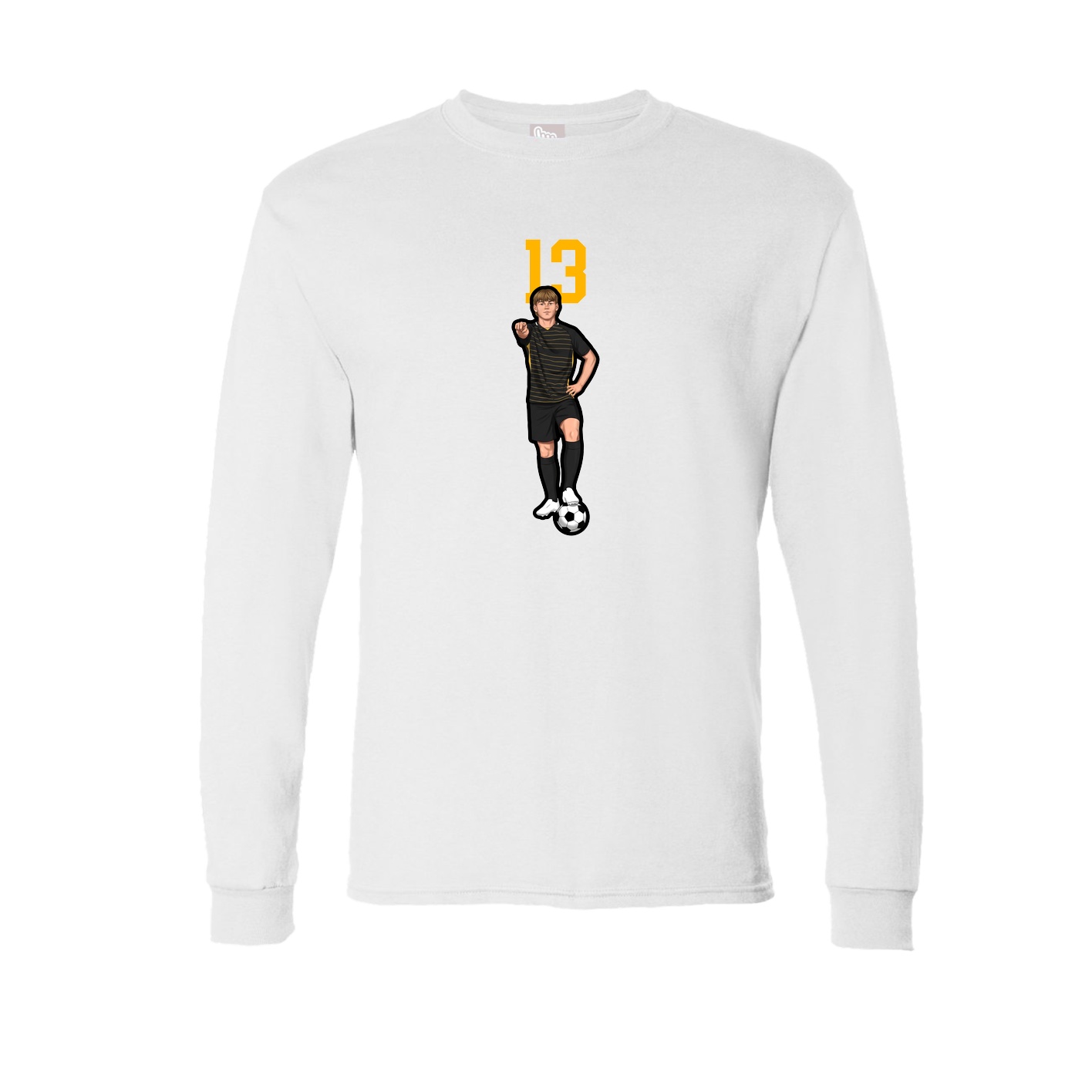 Long Sleeve Tee — Number Top in White