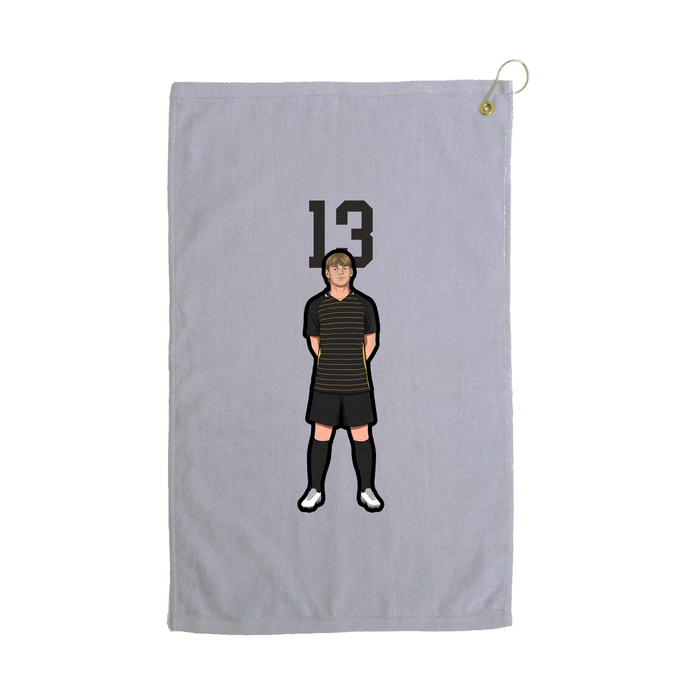 Golf Towel — Number Top in Grey