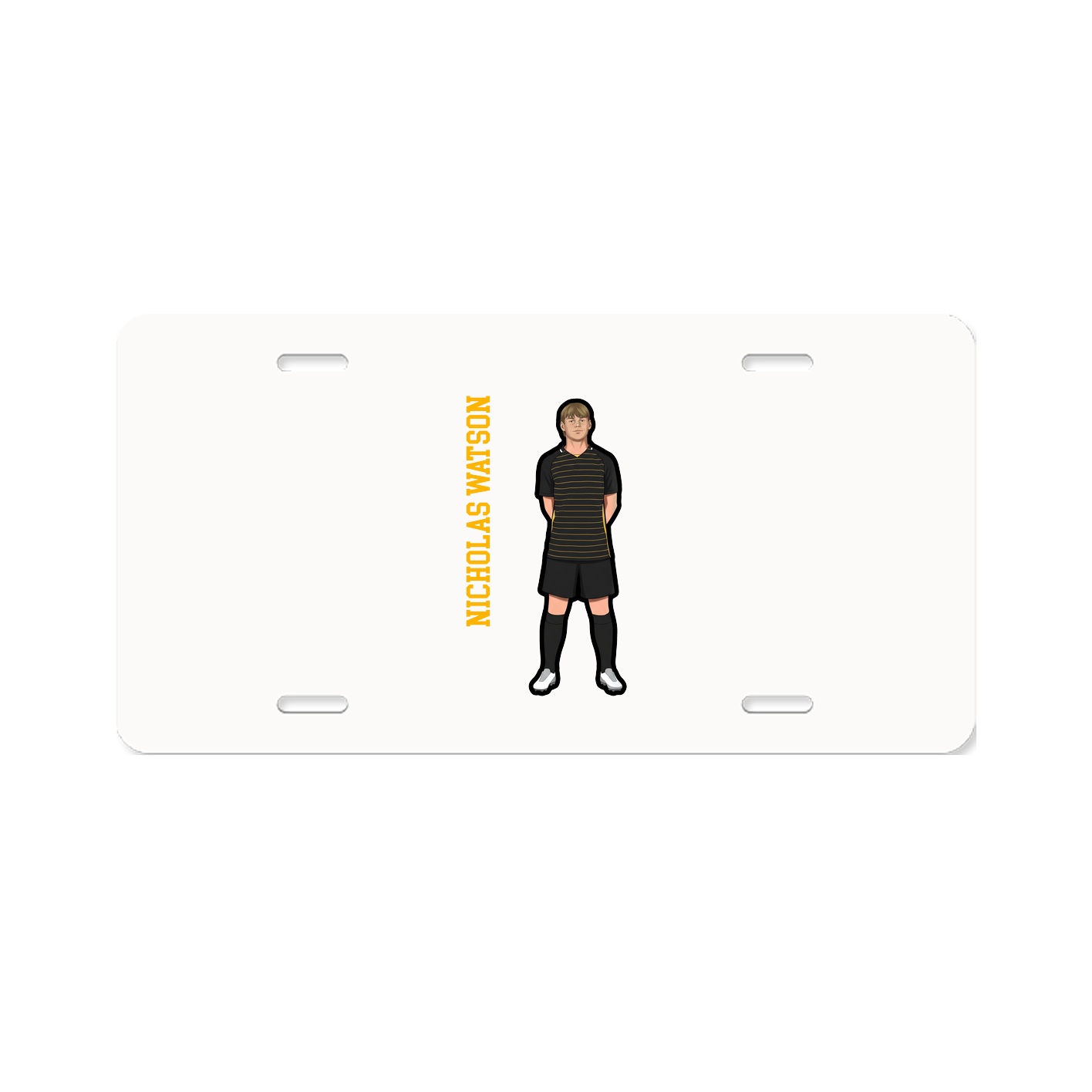 License Plate — Name Vertical in Classic